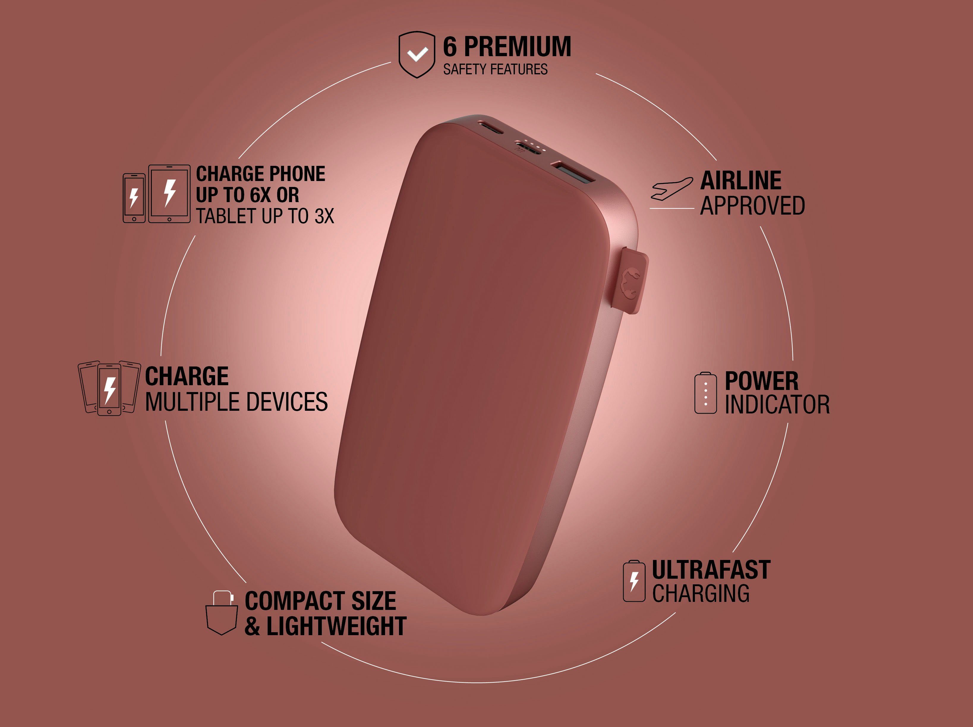 Powerbank Charge Fresh´n Rebel rot PD & mit Pack 20W USB-C, 18000mAh Ultra Power Fast