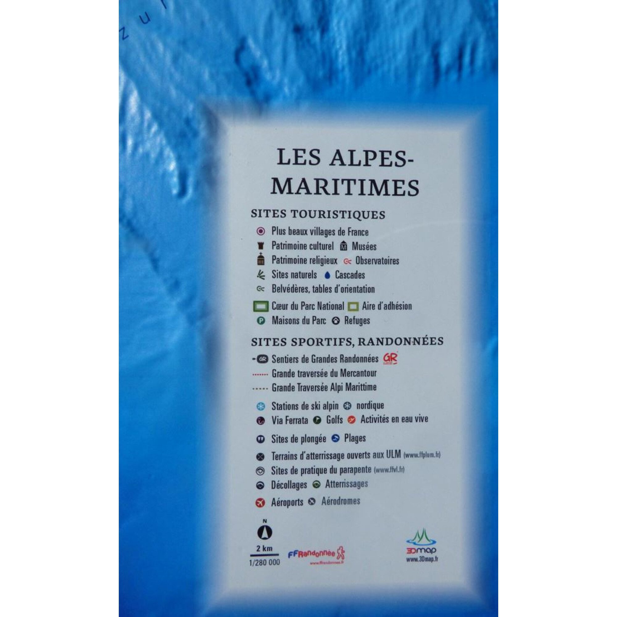 3Dmap Wandbild 3Dmap Regional-Karte Les Alpes Maritimes