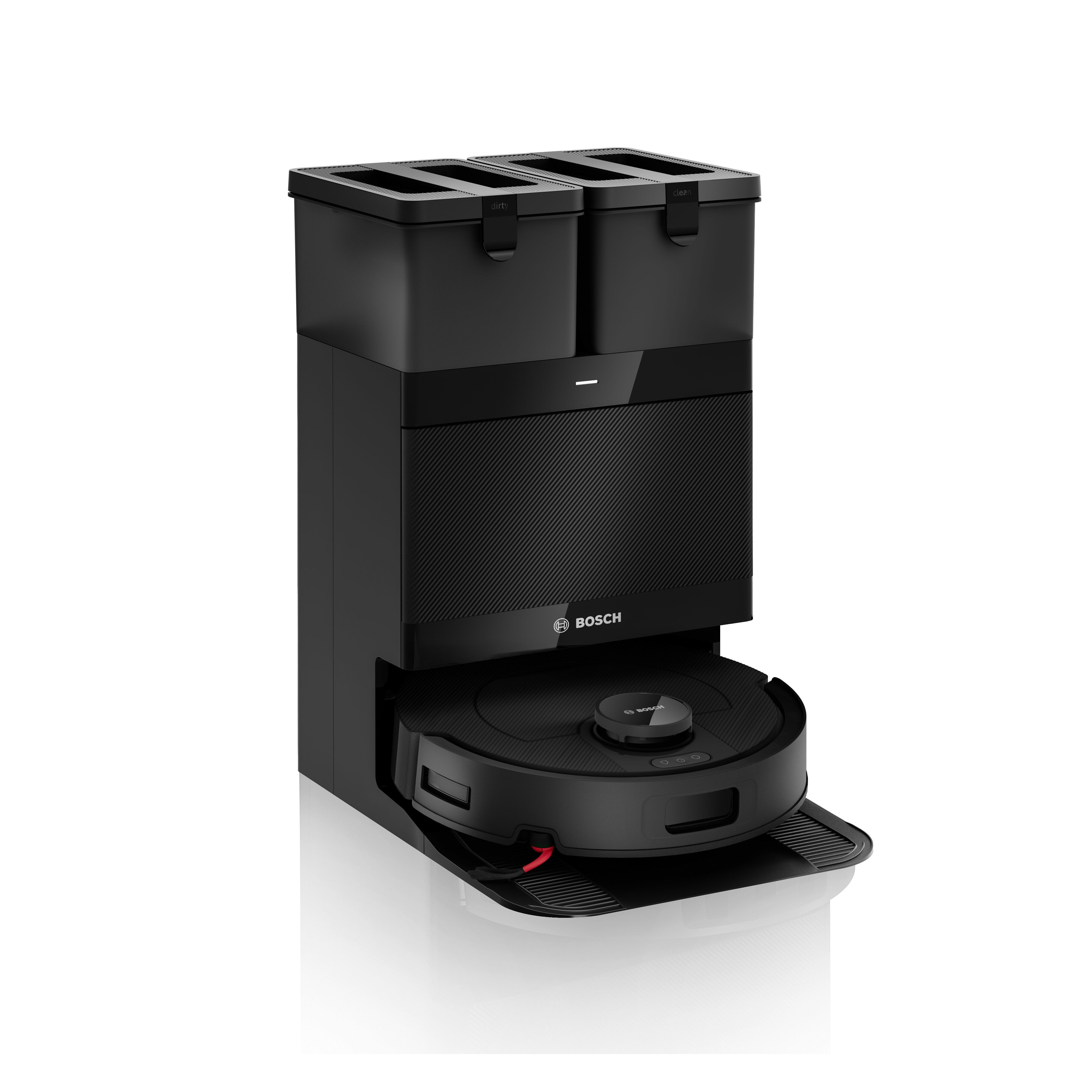BOSCH Saugroboter mit Wischfunktion Spotless 2 BCR2S1B/BCR2S1W, 25.000 Pa Saugkraft, beutellos, Selbstreinigung, Nass-Trocken-Servicestation, rotierende Pads
