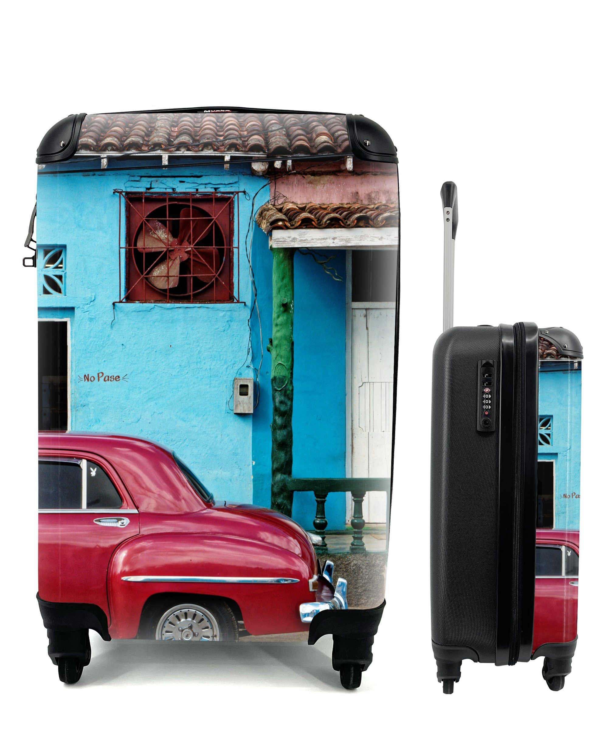 MuchoWow Handgepäckkoffer Farbenfrohes Kuba, 4 Rollen, Reisetasche mit rollen, Handgepäck für Ferien, Trolley, Reisekoffer