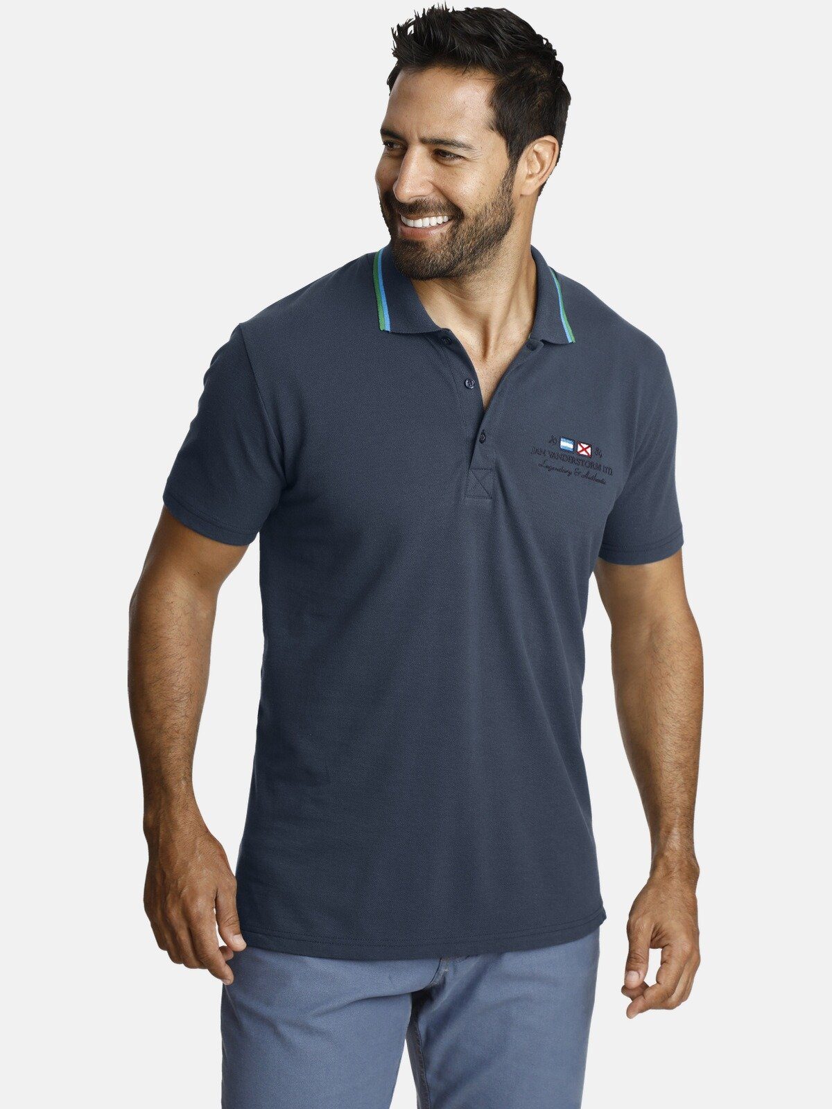 Jan Vanderstorm Poloshirt HJORD Kontraststreifen am günstig online kaufen