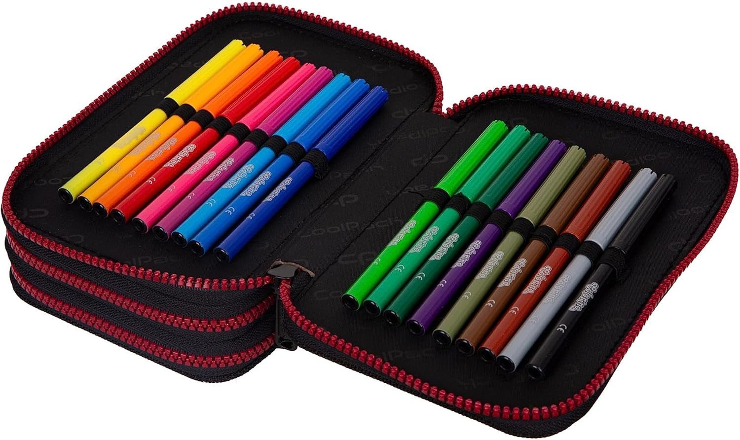 GOLDKIDS Federmäppchen 3-fache Federmappe Street Art Graffiti 46-teilig, (gefüllte Schüleretui Stifte und Pinsel, 1-tlg., inkl. Aufgabenheft Federbox Etui), Stiftetasche Schlamper-Etui Schul-Etui