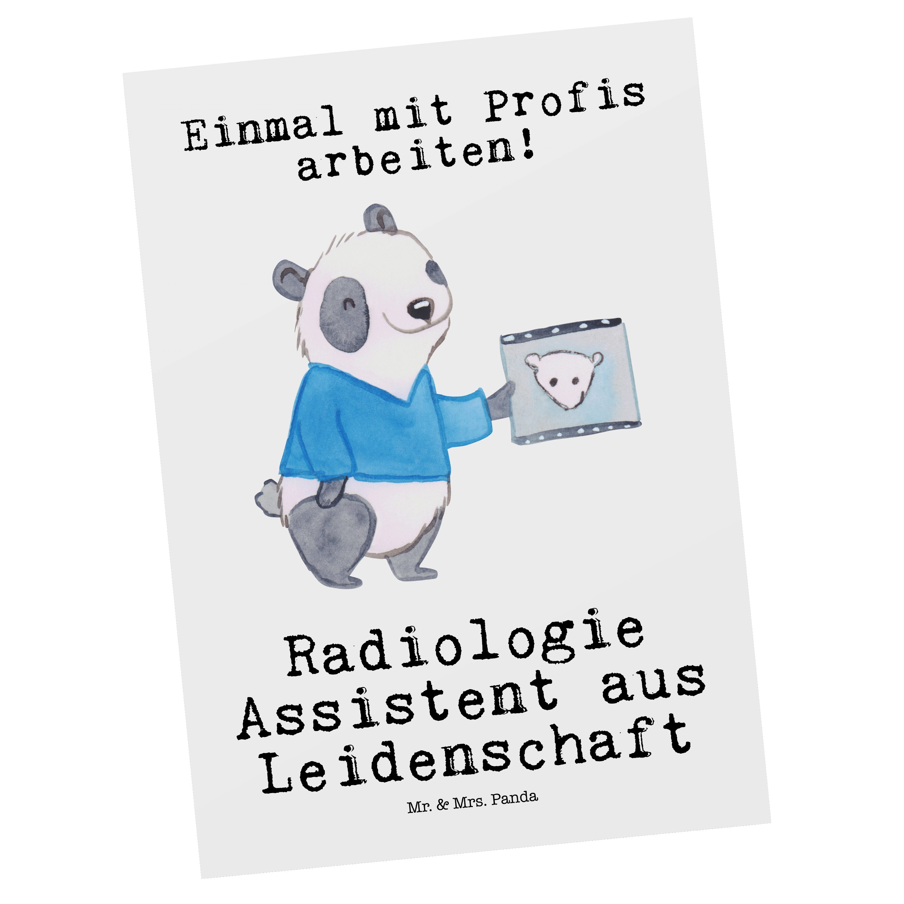 Mr. & Mrs. Panda Postkarte Radiologie Assistent aus Leidenschaft - Weiß - Geschenk, Karte, Rente