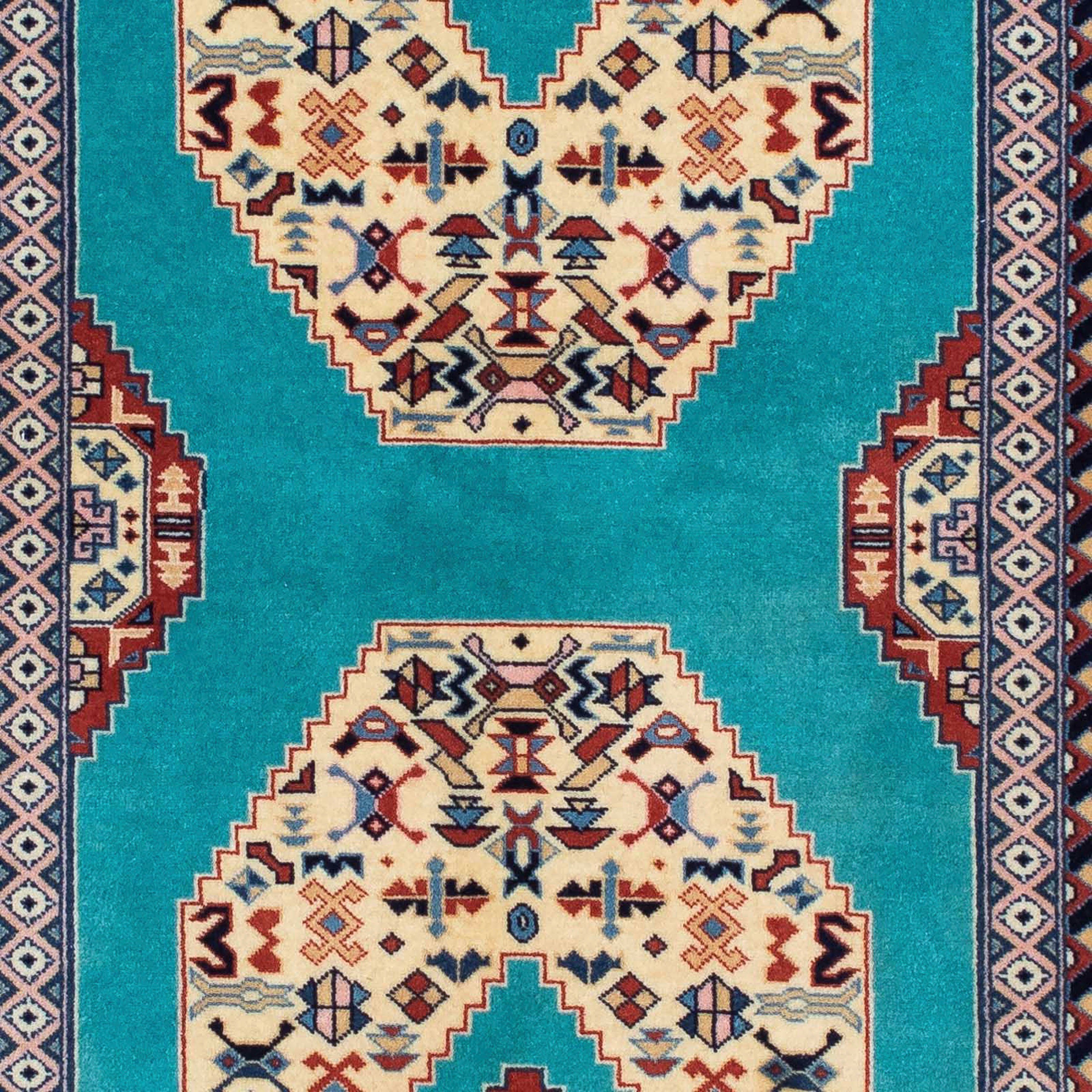 Orientteppich Perser - Täbriz Höhe: 76 - Einzelstück x - Handgeknüpft, cm Zertifikat mm, morgenland, Royal mit Wohnzimmer, blau, 7 175 rechteckig, 