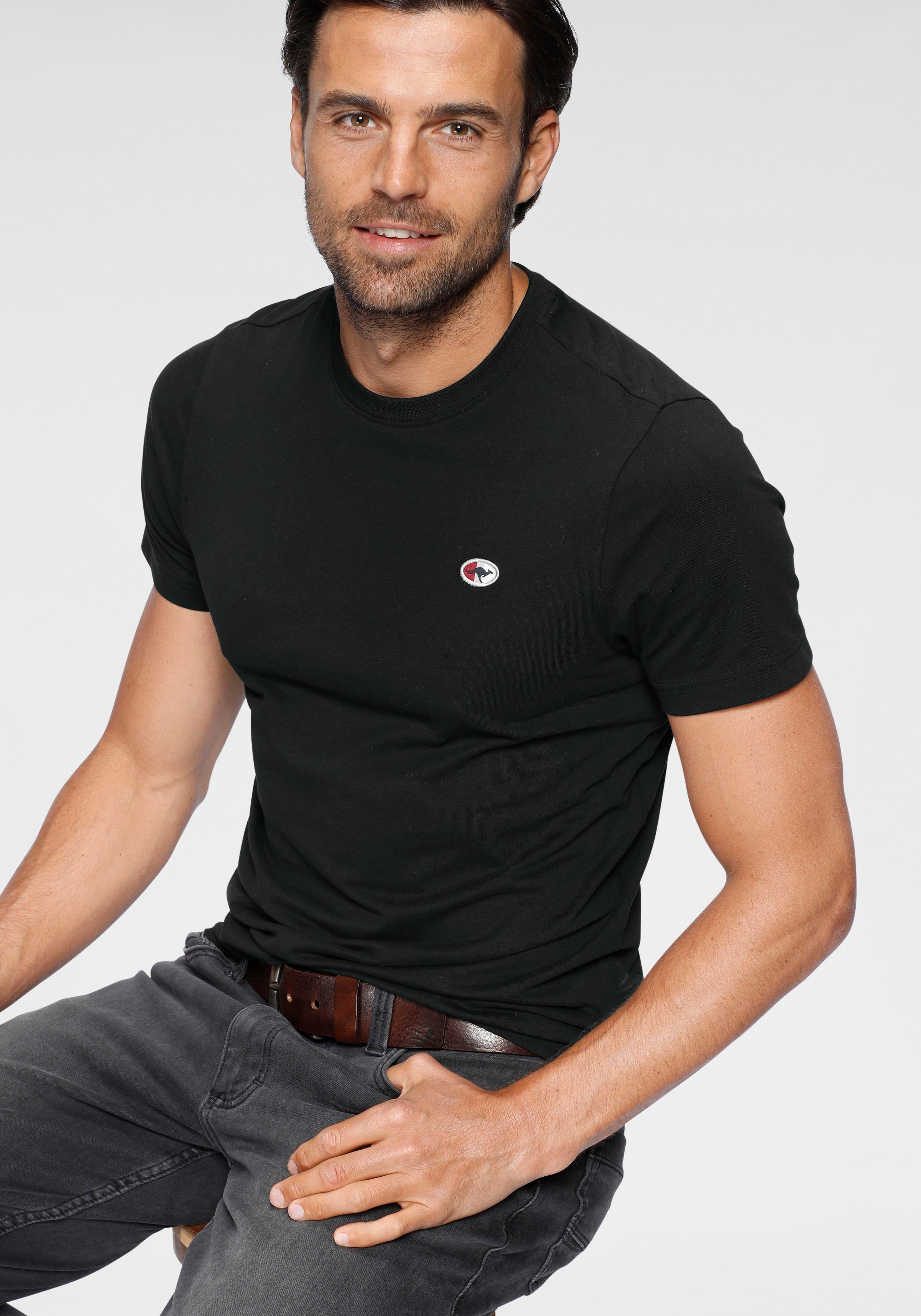 KangaROOS T-Shirt unifarben schwarz | T-Shirts
