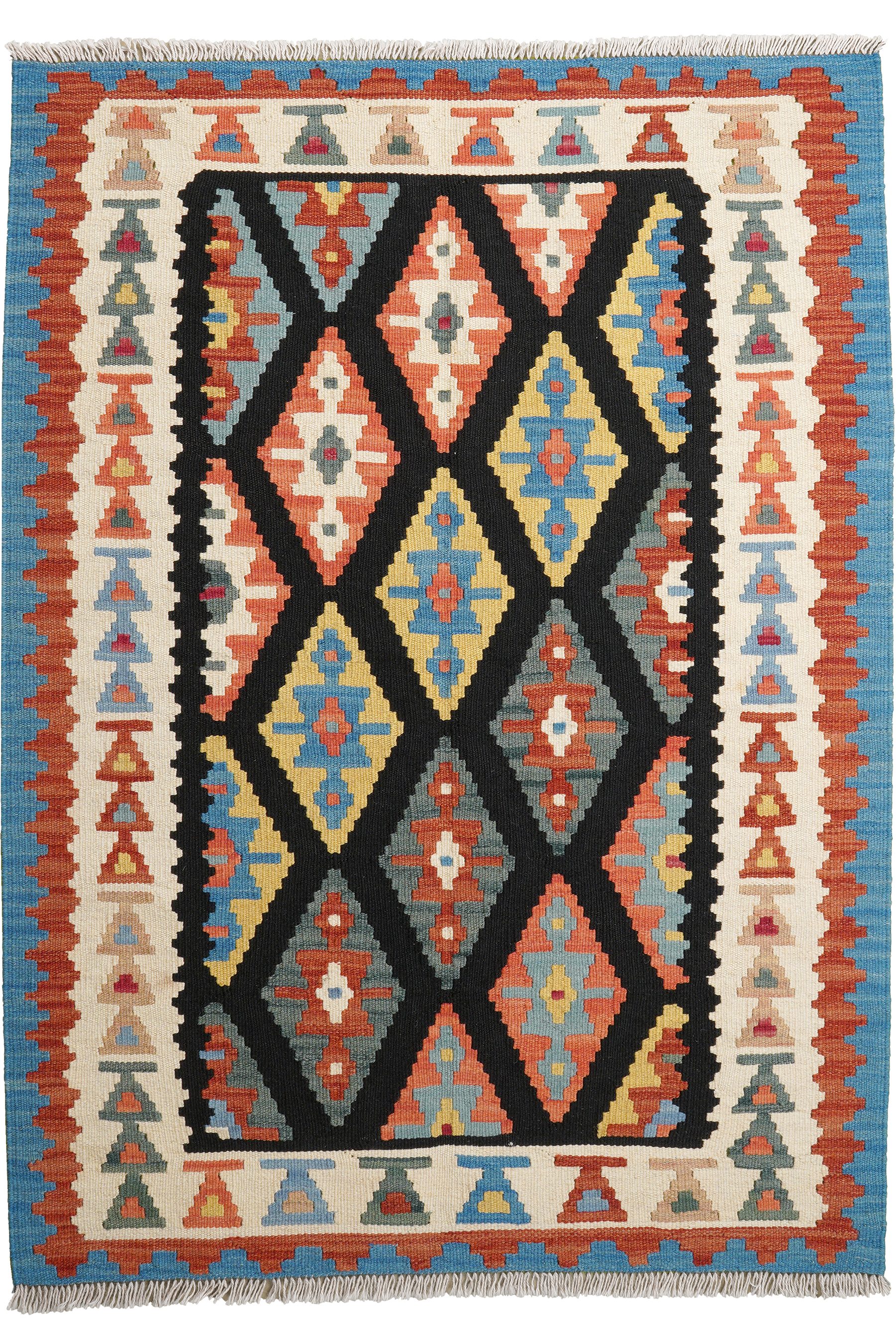 Rugtales Teppich Kelim Gashgai 148x106cm, Rechteck, Handgemachtes Unikat, nachhaltig und fair gefertigt