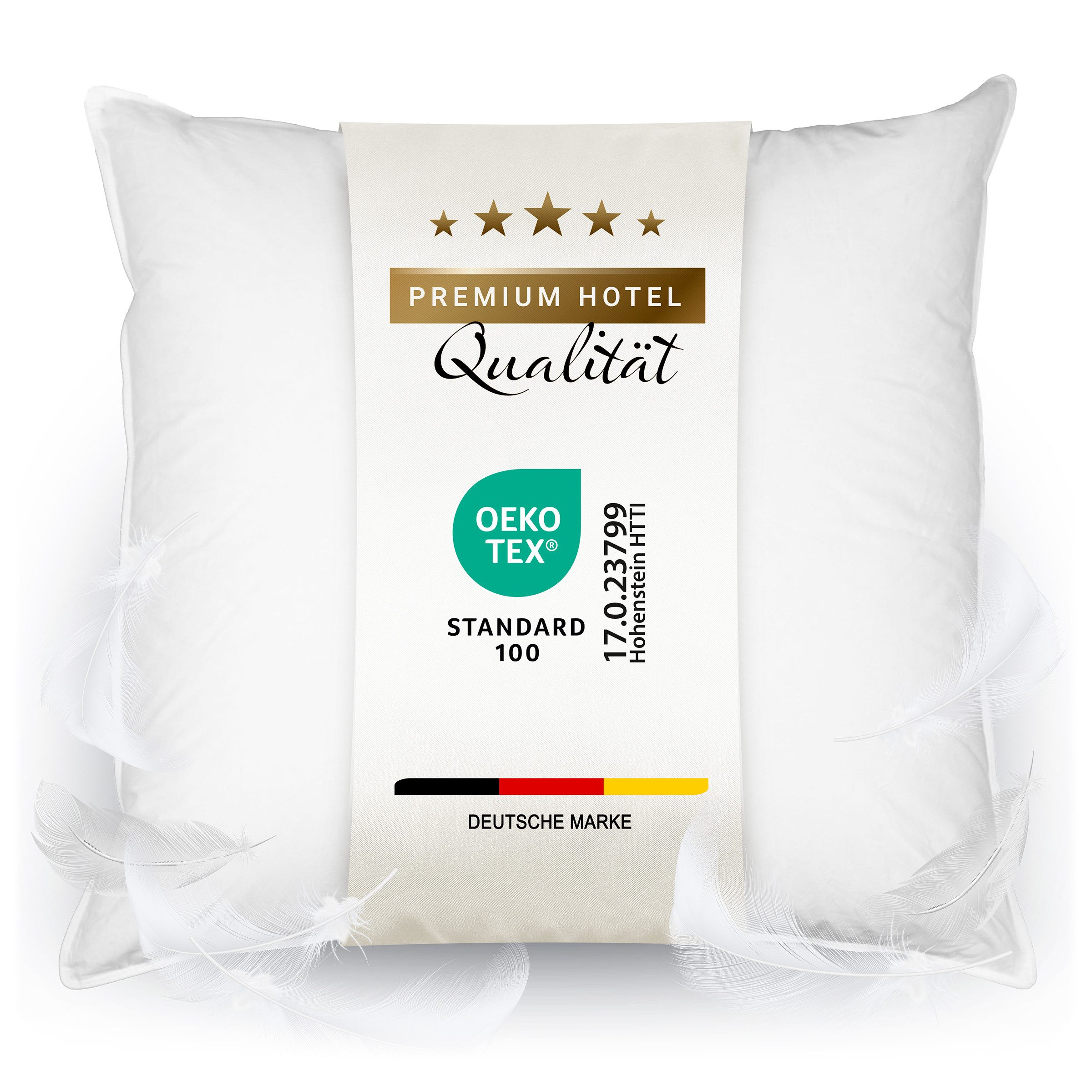 ZOLLNER Kopfkissen, Füllung: 85% Federn, 15% Daunen, Seitenschläfer, 80 x 8 günstig online kaufen