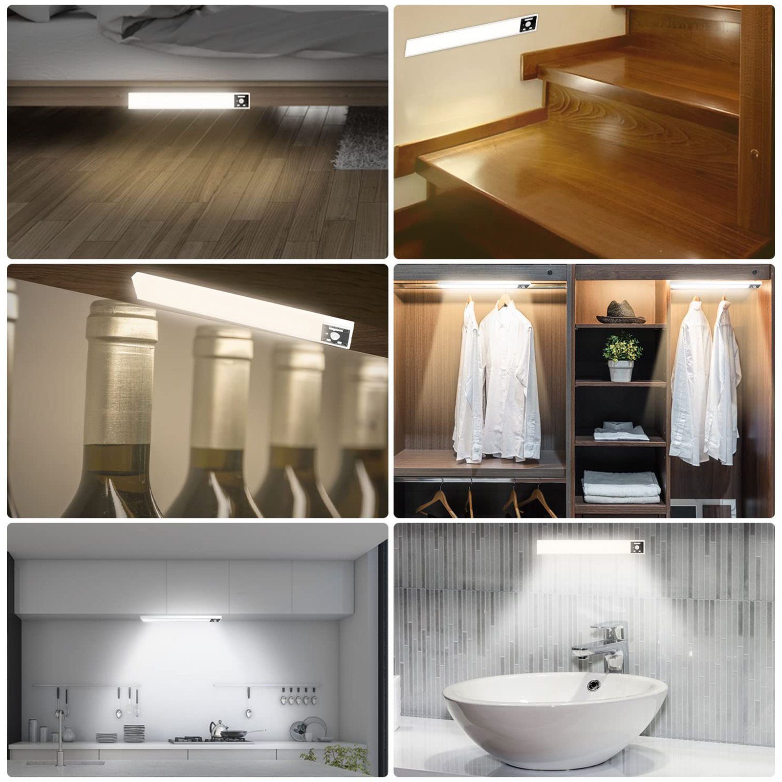 Rosnek LED Lichtleiste Dimmbar, Wiederaufladbar, Bewegungssensor, für Küche günstig online kaufen