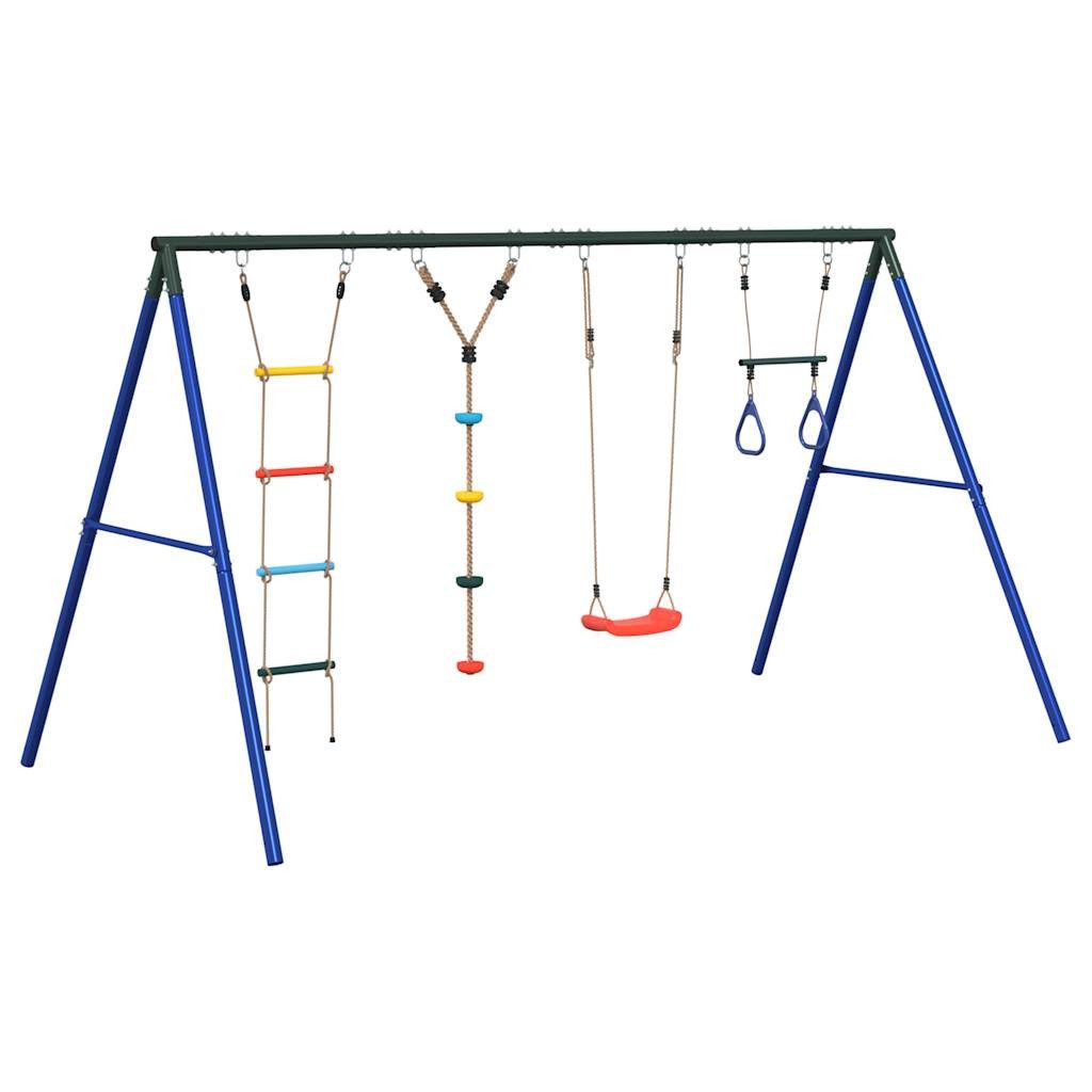 Spielturm Schaukel-Set mit Schaukelsitz Trapez Strickleiter Kletterseil