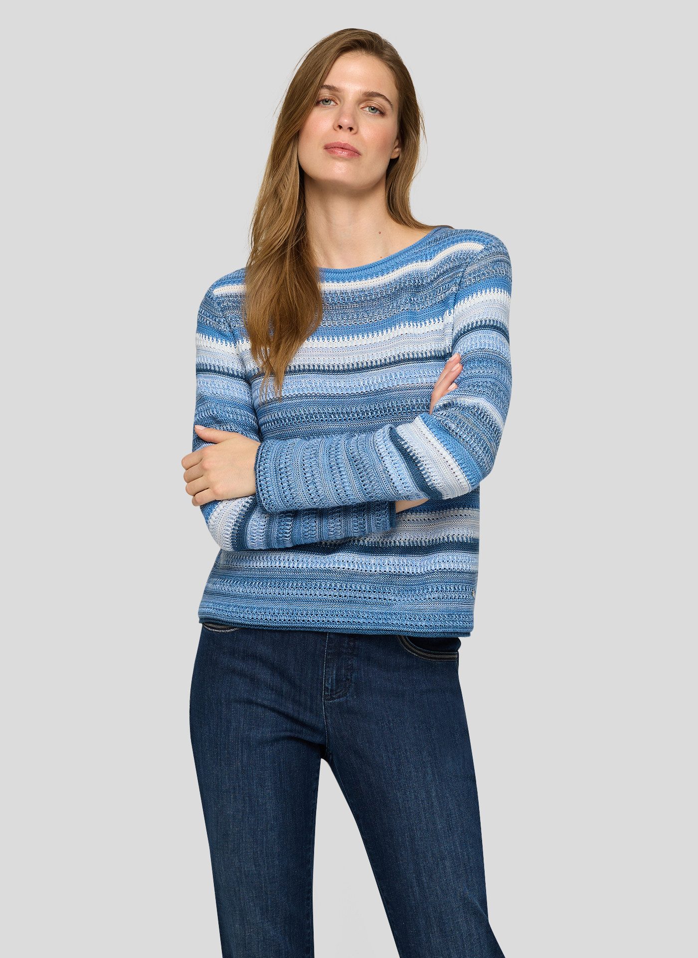 Rabe Strickpullover mit Streifen Muster günstig online kaufen