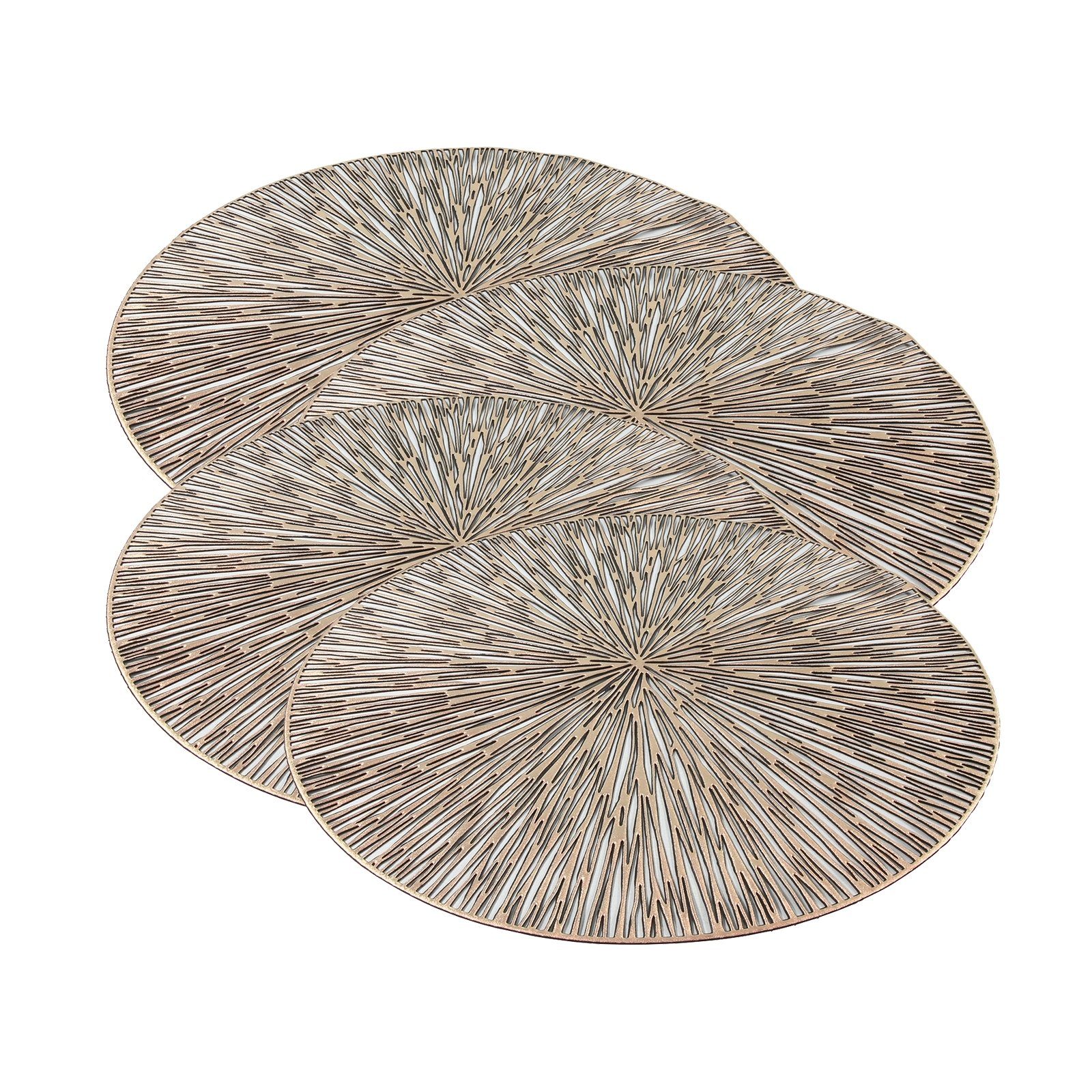 Neuetischkultur Platzset Tischset 4teilig Rosegold Rund, (Set, 4St