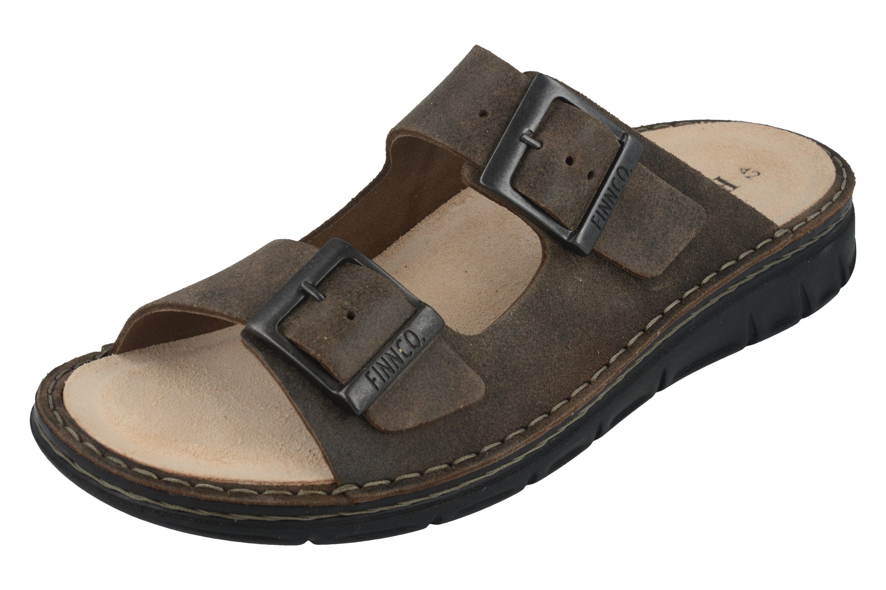 Finn Comfort FINN COMFORT FINNCO Cayman Soft Herren Pantolette dunkelbraun Pantolette Wechselfußbett