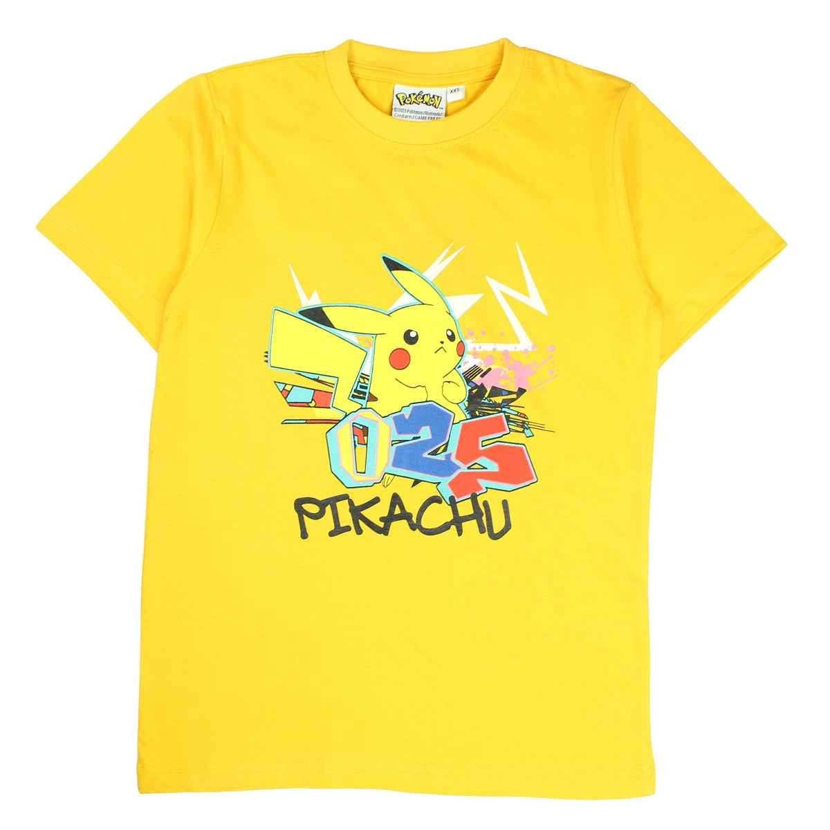 POKÉMON T-Shirt Pikachu Jungen Kurzarmshirt 140-176 Größe cm Gelb in