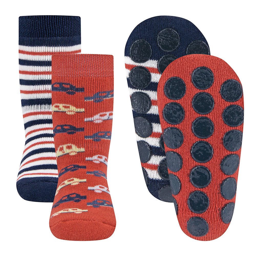 ABS-Socken Stoppersocken ABS 2er Pack Autos/Ringel