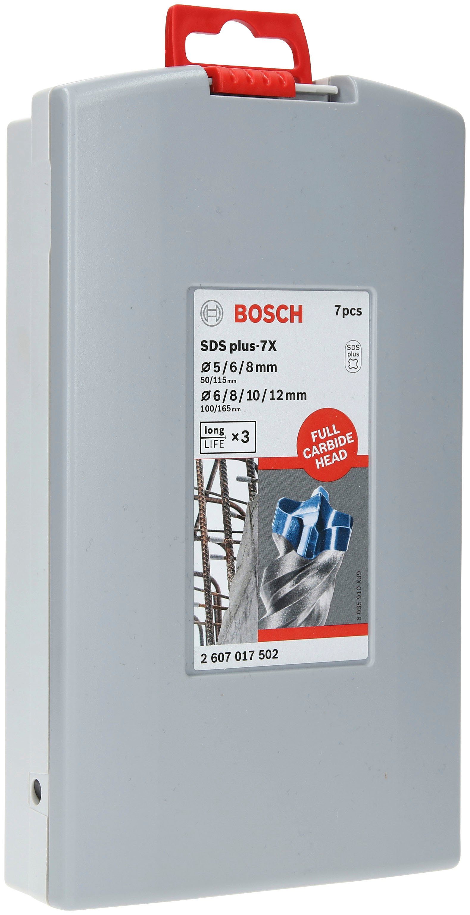 Bosch Professional Bohrer- und Bitset Sch Hammerbohrer 5/6/6/8/8/10/12mm 7tlg. (2607017502) 7X 4 SDS-plus