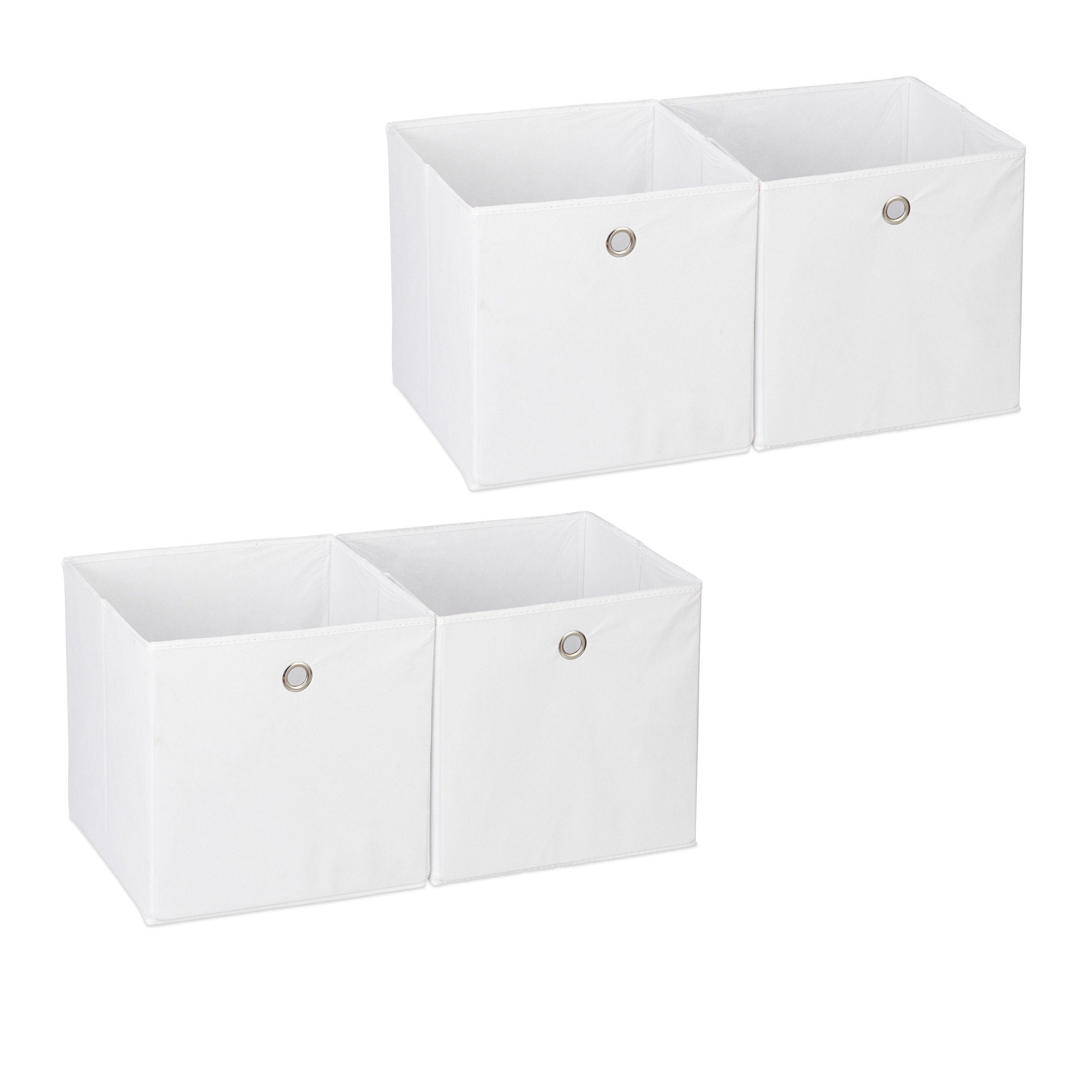relaxdays Aufbewahrungsbox 4 x Aufbewahrungsbox Stoff günstig online kaufen