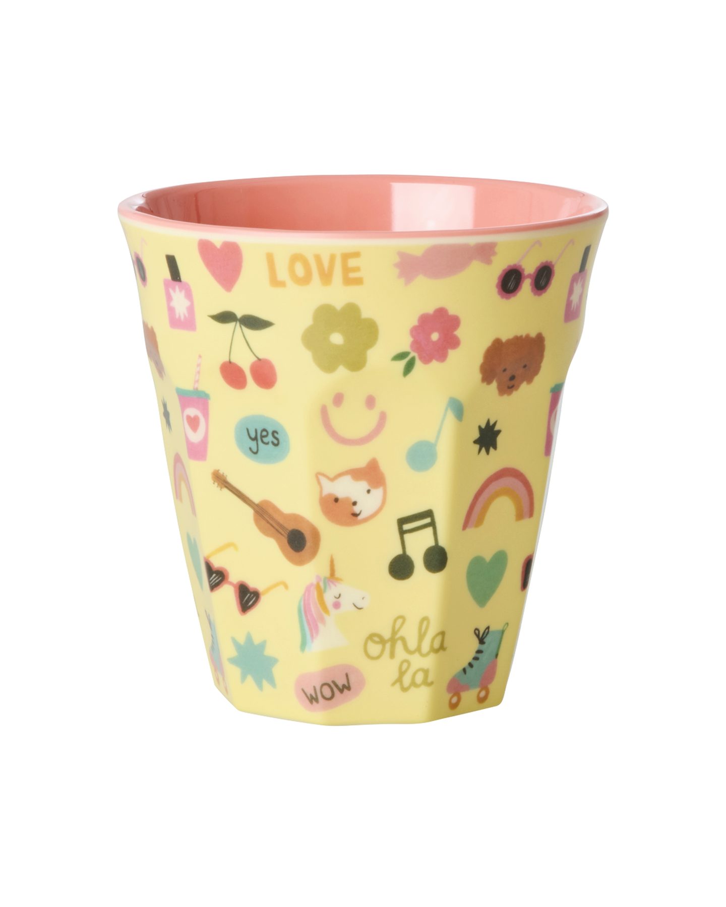 rice Kinderbecher Rice Melamin Becher - Soft Yellow Unicorn Love 250ml, Melamin