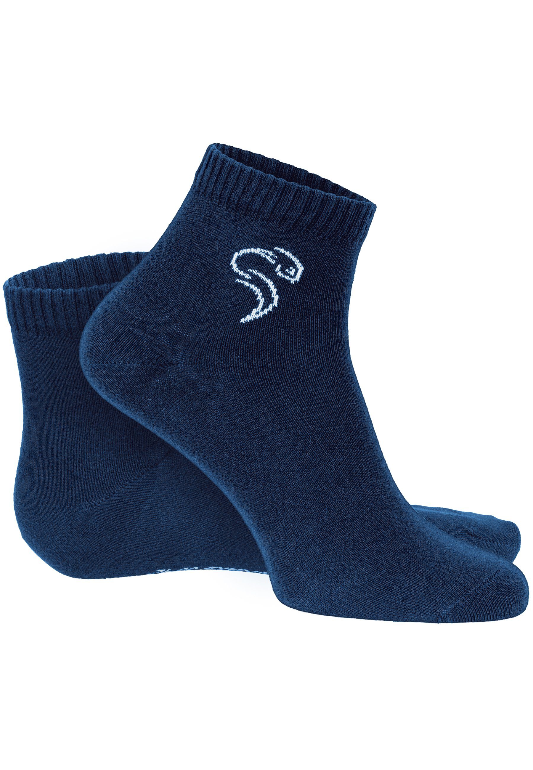dunkelblau-blau-grau comfort Black Sneakersocken Quarter pure (3-Paar) Snake