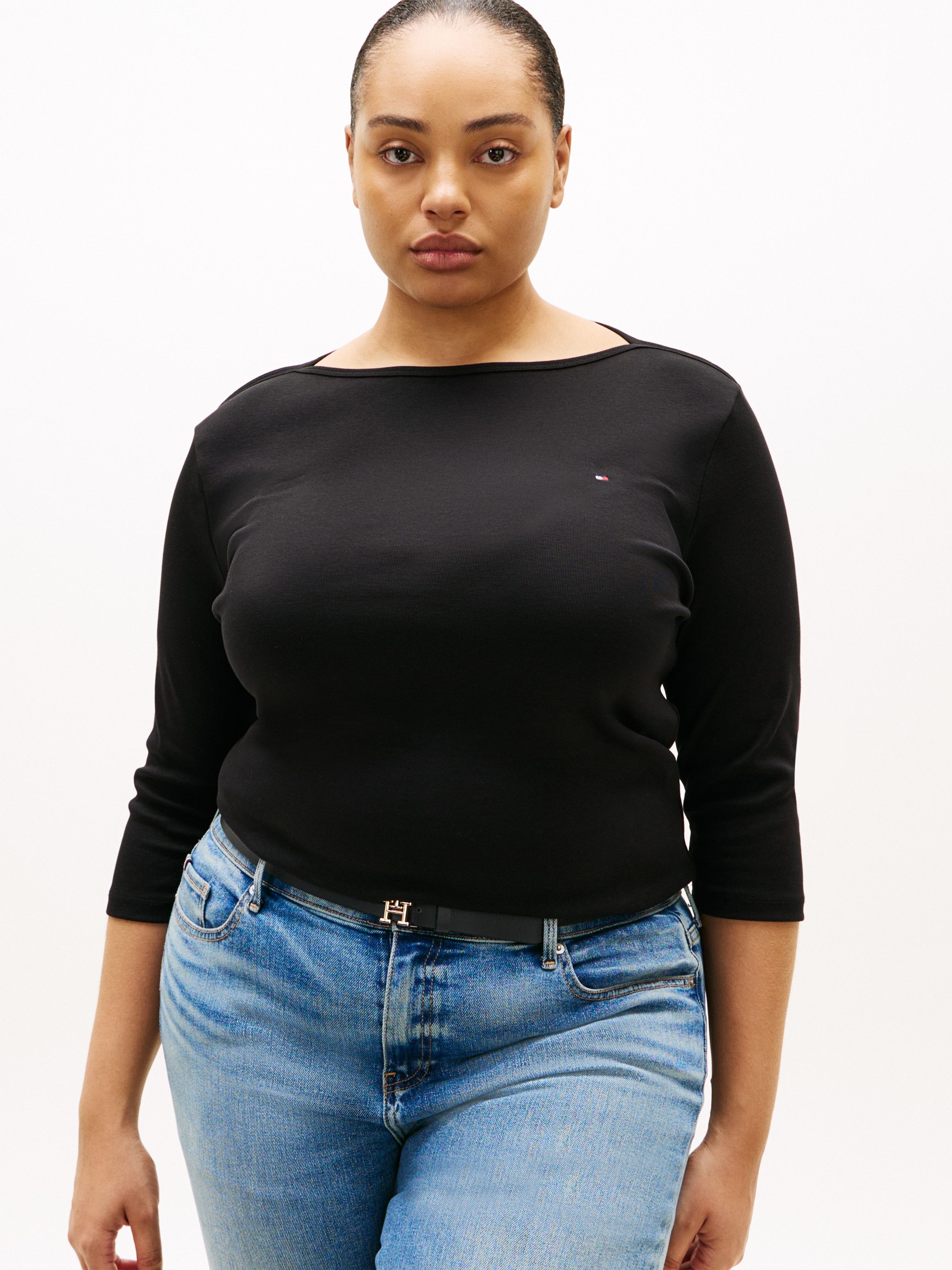 Tommy Hilfiger Curve T-Shirt CRV SLIM CODY BOAT-NK 3/4SLV in Großen Größen, günstig online kaufen