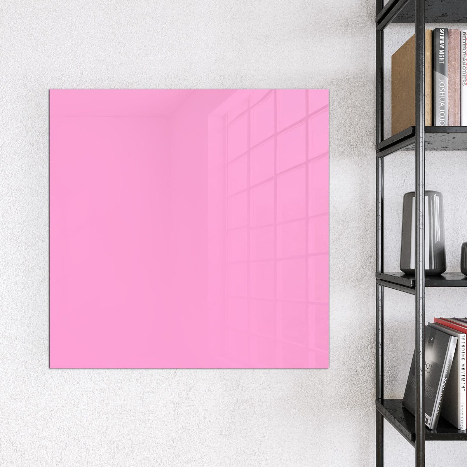 Primedeco Magnettafel Glas Rosa Hintergrund Pinnwand Whiteboard beschreibbar, (Inklusive Stift, Magnete und Montagematerial, 1-tlg., 9 verschiedene Größen), Magnetisch und Beschreibbar