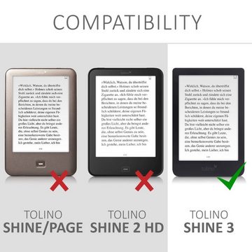 kwmobile E-Reader-Hülle Hülle für Tolino Shine 3, Schlaufe Ständer - e-Reader Schutzhülle - Flip Cover Case