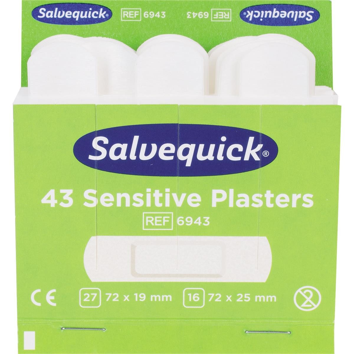 Salvequick® Wundpflaster Salvequick® 6943 Pflaster-Strips sensible - 6x 43 Stück, weiß