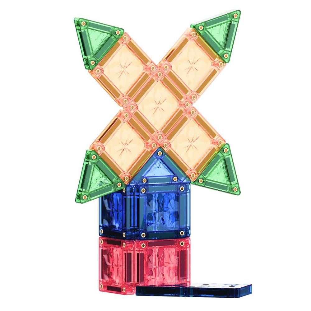 Cleverclixx Cleverclixx Mini Tiles Pack Pastellfarben – 28 Teile Magnetspielbausteine, langlebiges Magnetspielzeug, robuste Bauweise, erweiterbare Sets