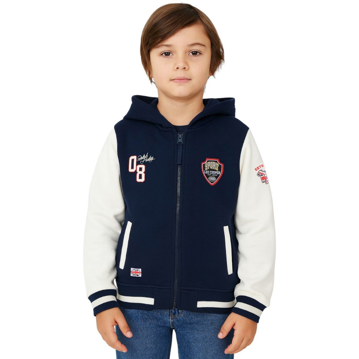 Lee Cooper Collegejacke Lee Cooper Collegejacke Kinder – Warm & Cool mit Kapuze Kinder Collegejacke mit RV
