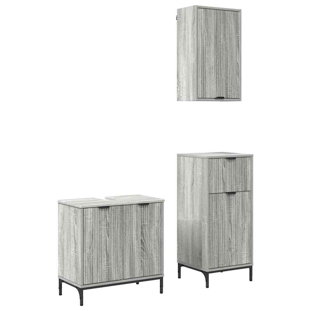 vidaXL Badezimmer-Set Badezimmermöbel Set Plaid 3 günstig online kaufen