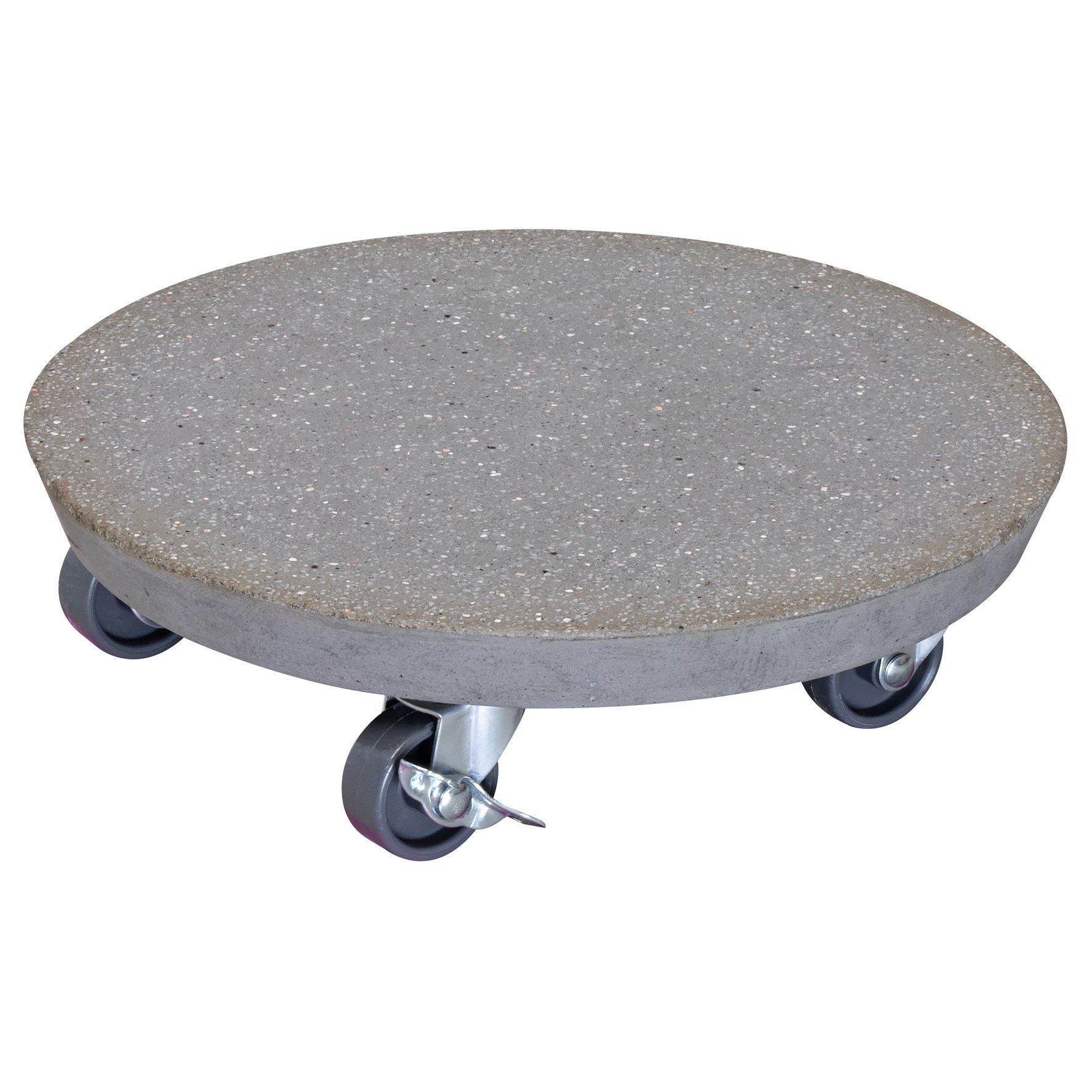 WAGNER design yourself Тележка для растений STONE in diversten Größen I für Außenbereich + Innenbereich I aus Beton, Terrazzo- und Schiefer-Optik I helle & dunkle Ausführung I mit 2 Feststellern I Tragkraft 80-100 kg