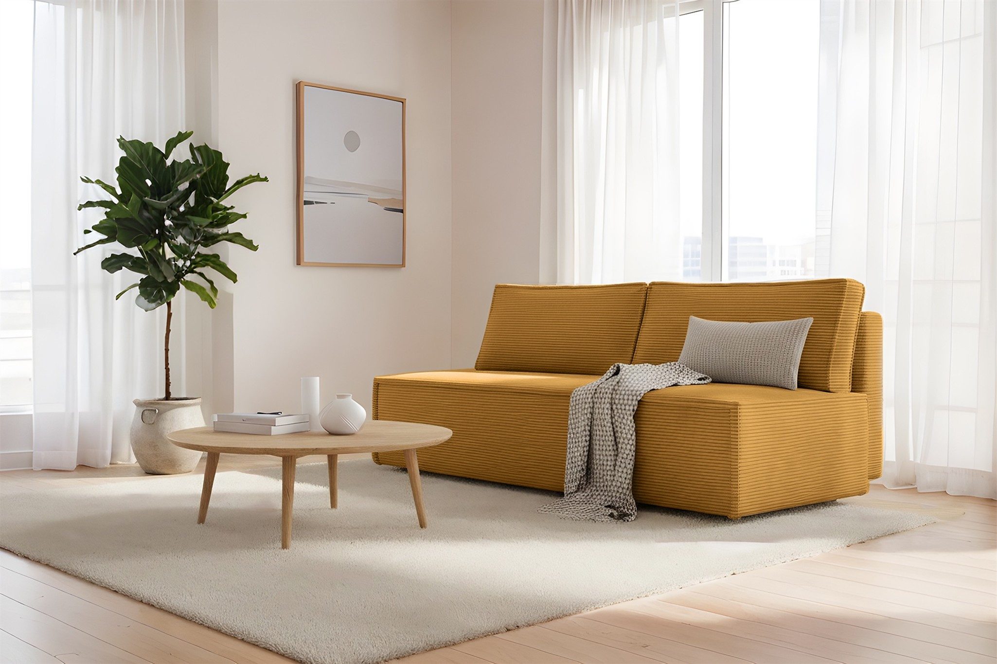 Fun Möbel Schlafsofa Sofa 3-Sitzer AMANDA mit Schlaffunktion in Stoff Poso / Speed, Expresslieferung