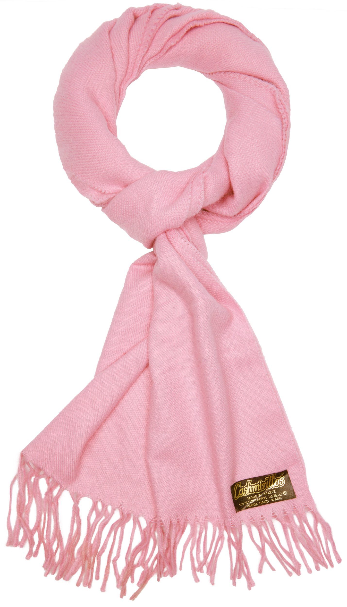 BRUBAKER Schal Cashmirillo Kuschelschal 30/40 x 180 cm Lang Leicht Warm Kuschelig, (Uni-Farben, 1-St. Herbst und Winterschal), Stola Tuch Schal mit Fransen für Damen und Herren