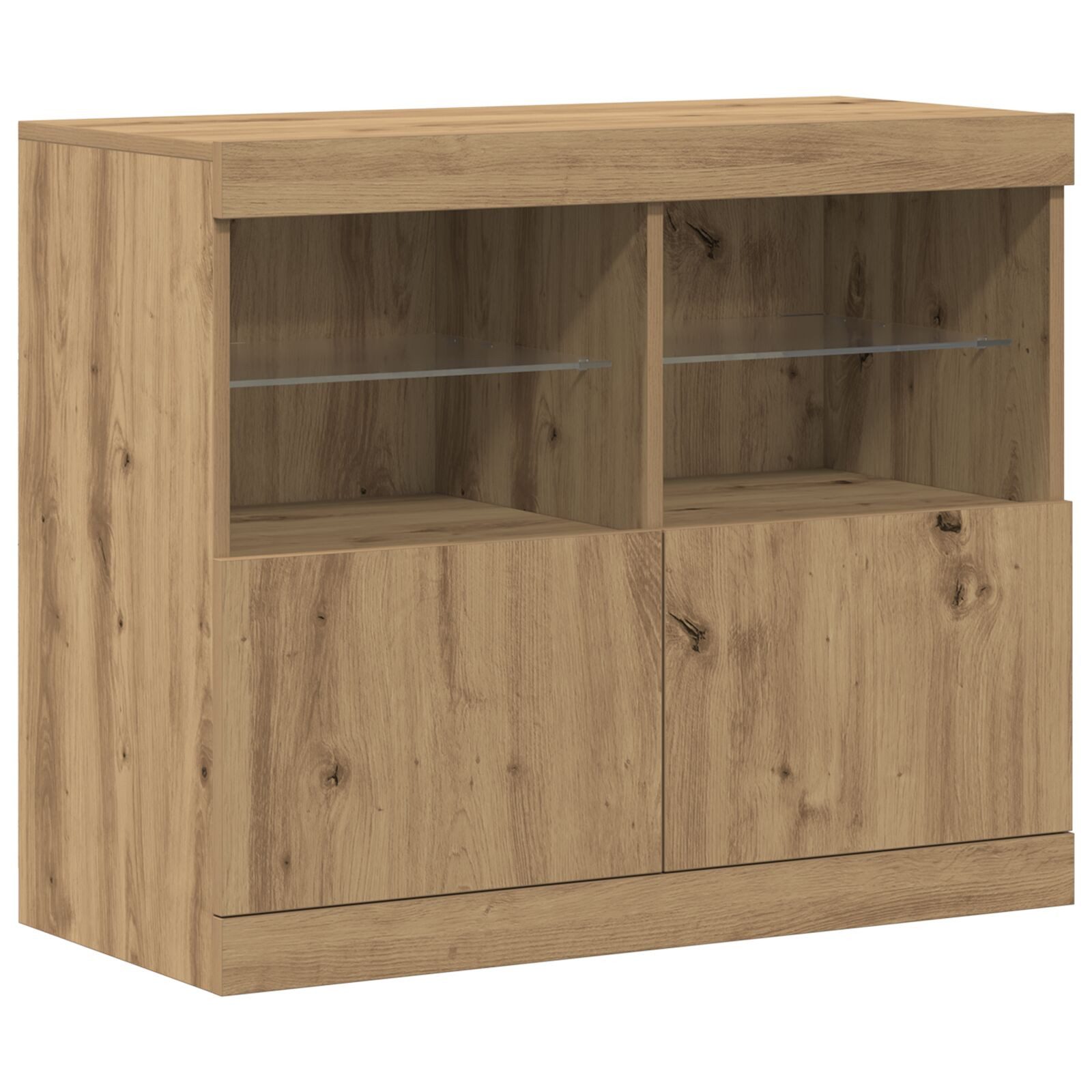 vidaXL Sideboard Sideboard mit LED-Lichtern Artisan Eiche 81x37x67 cm günstig online kaufen