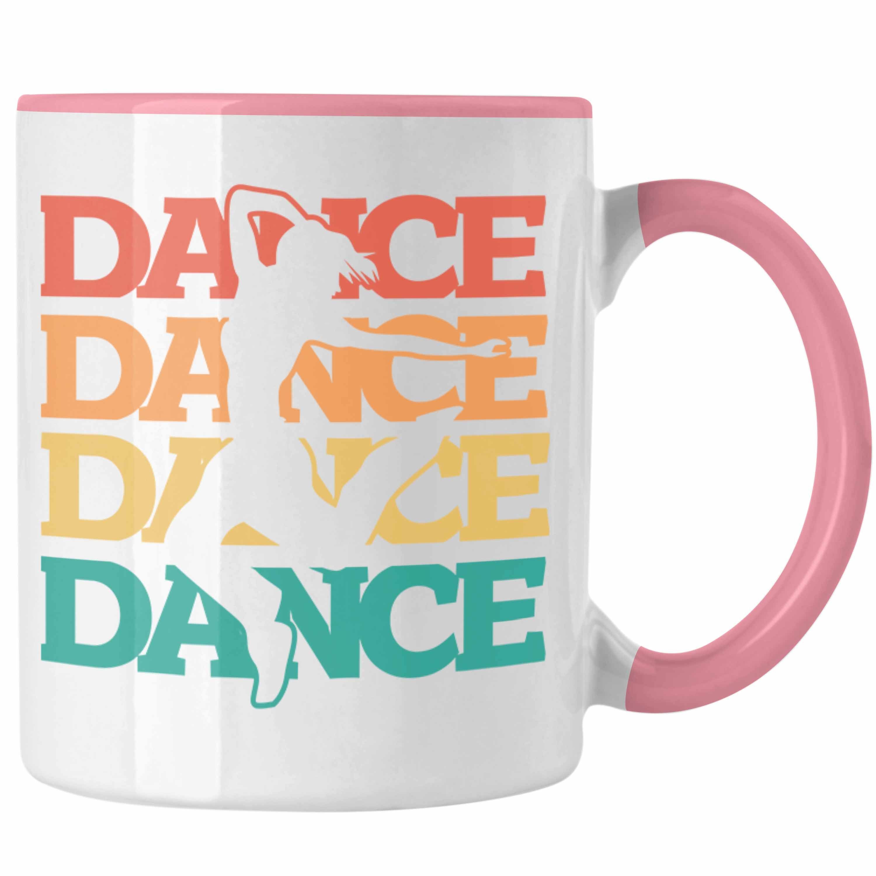 Tanzlehrer Tasse Trendation Grafik Lustige Tasse Rosa Tanzbegeisterte Tänzer D für Geschenk