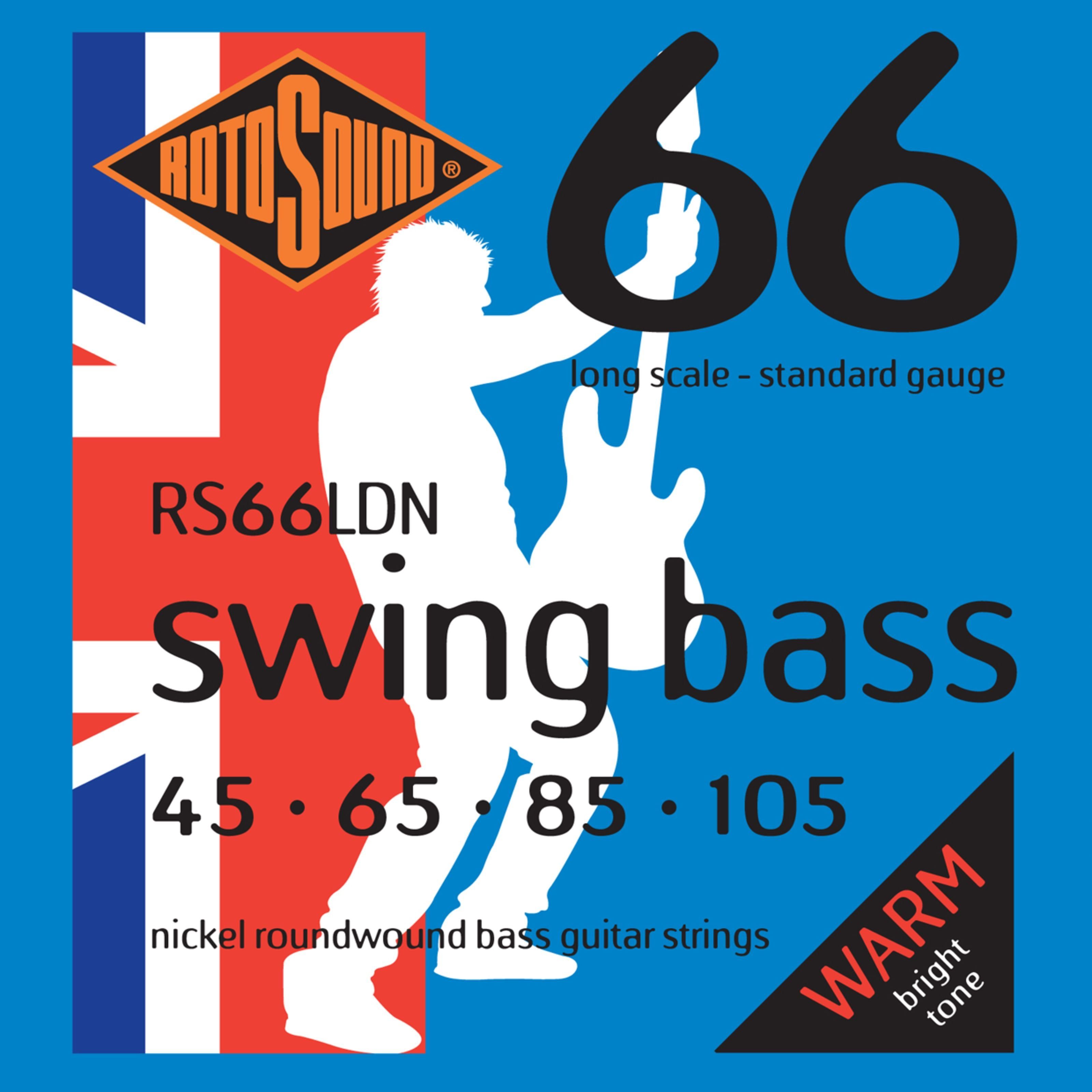 Rotosound Saiten, (Bass-Saiten RS66LDN 45-105), RS66LDN Swing Bass 66 Nickel Roundwound 4-String Set Standard 45-105