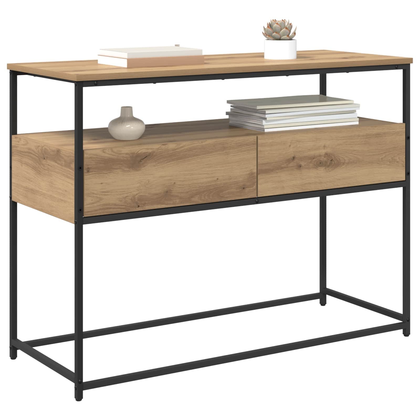 vidaXL Nachttisch Konsolentisch Artisan-Eiche 100 x 40 x 75 cm Holzwerkstoff (1-St)