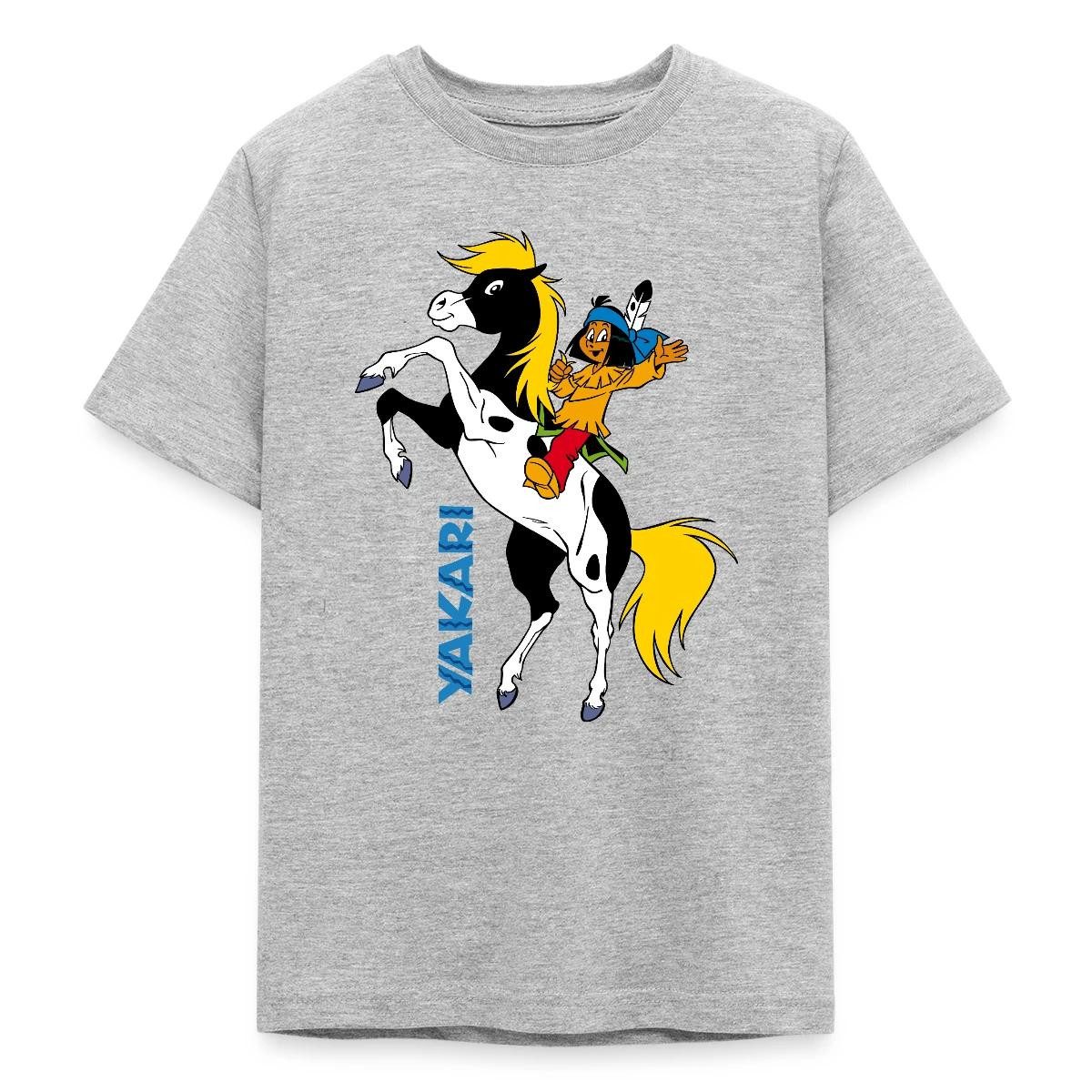 T-Shirt Yakari Winkt Auf Pferd Kleiner Donner Teenager T-Shirt
