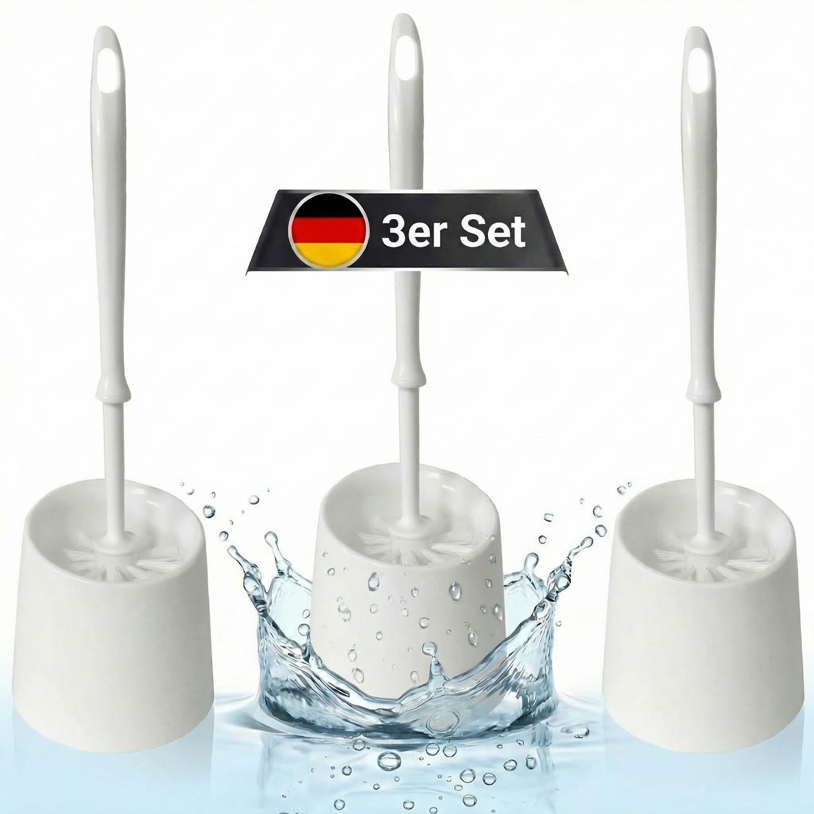 SHD WC-Reinigungsbürste 3er Set WC-Garnitur, weiß, (3-tlg)