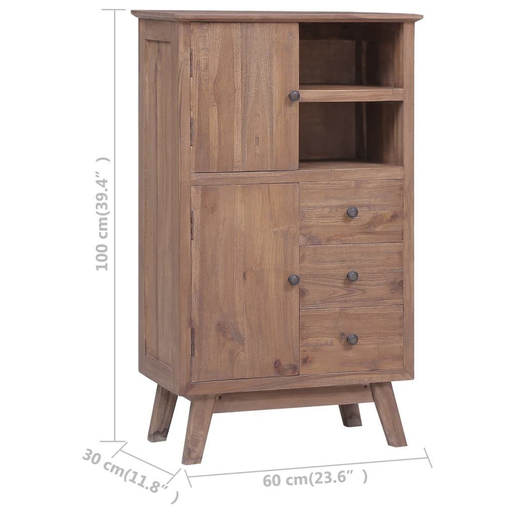 Massivholz cm x Highboard Teak 100 30 x 60 vidaXL Fächerschrank