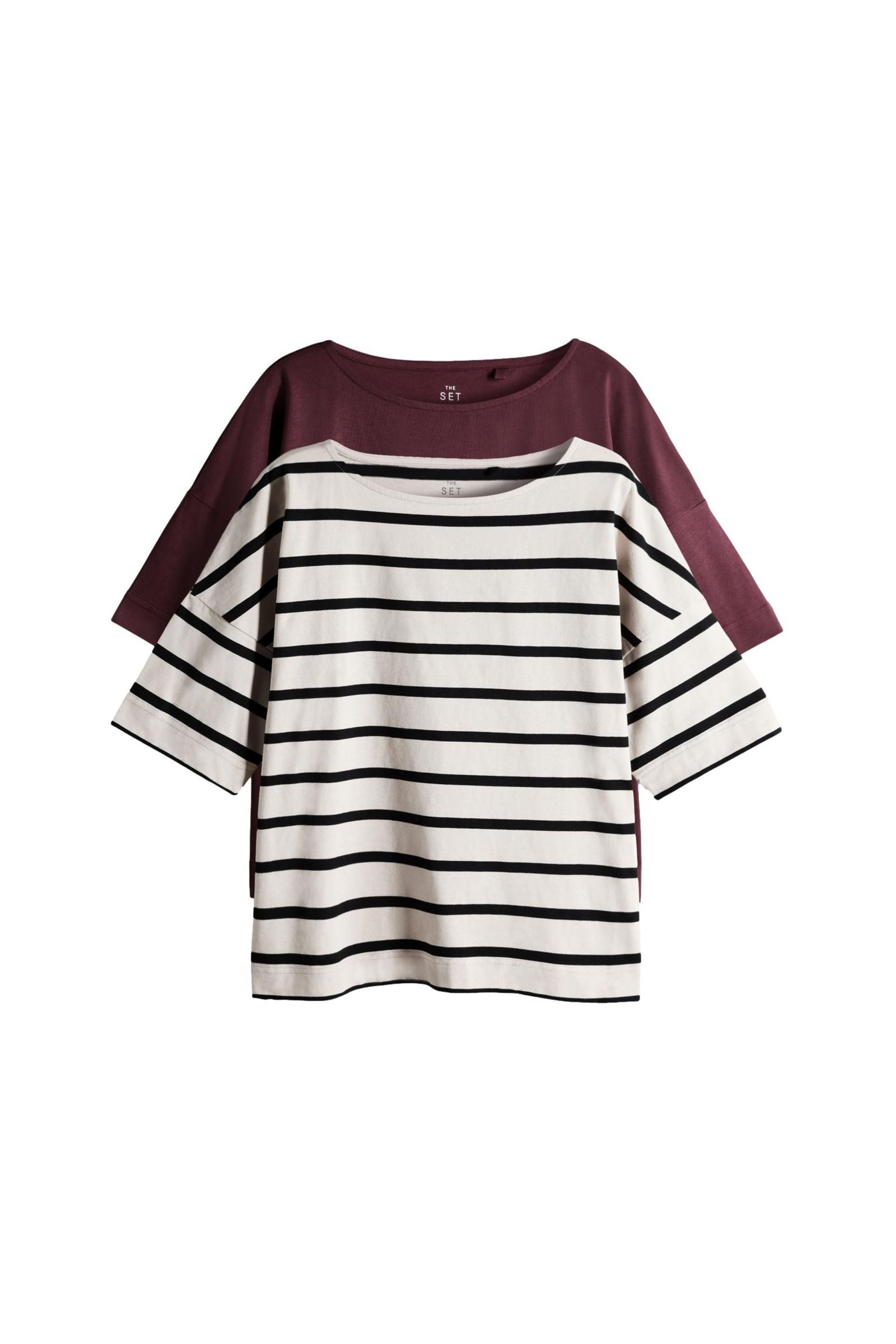 T-Shirt The Set T-Shirt mit U-Boot-Ausschnitt, 2er-Pack