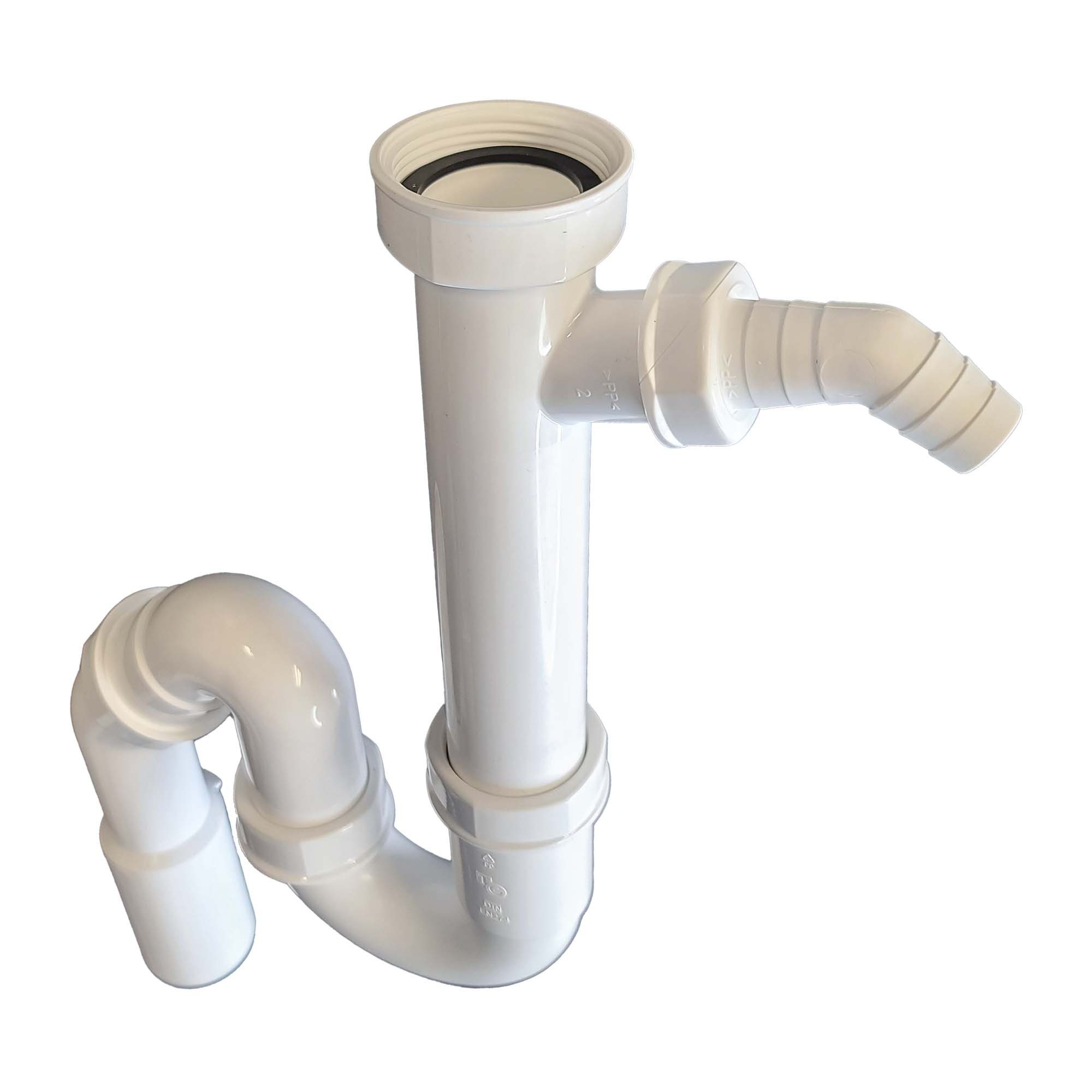 tecuro Siphon Geräteanschlusstülle mit Kondensatablauf für Küchen-Spülensiphon, (mit Tauch- und Wandrohr), mit Geräteanschluss
