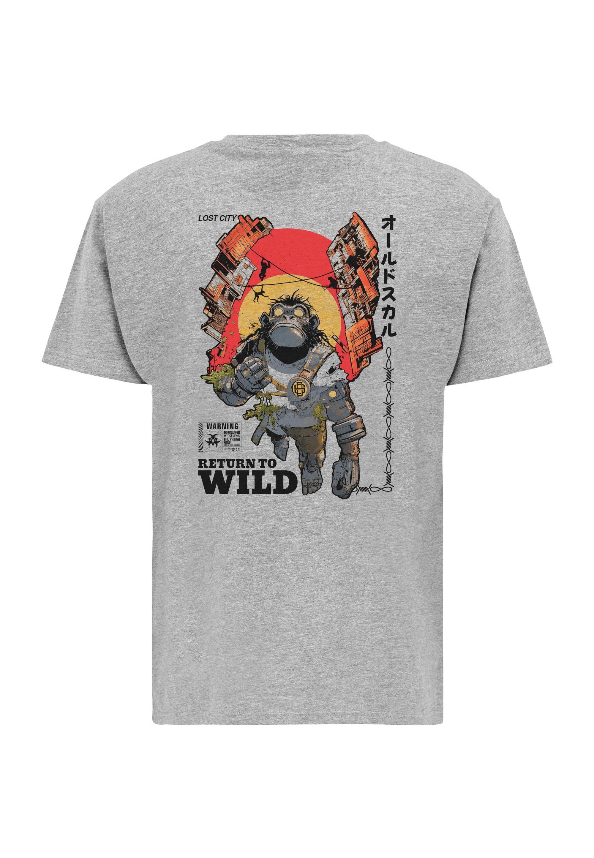 Oldskull T-Shirt Wrldvibe Return to Wild Graphic mit coolem Rückenprint