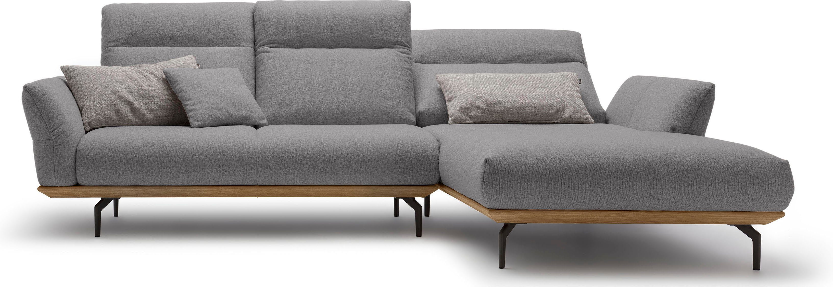 hülsta sofa cm 298 hs.460, Ecksofa Winkelfüße Breite in in Umbragrau, Nussbaum, Sockel