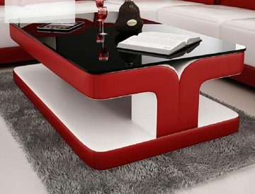 JVmoebel Couchtisch Sofatisch Design Wohnzimmer Leder Glas Couch Polster Beistell Tisch