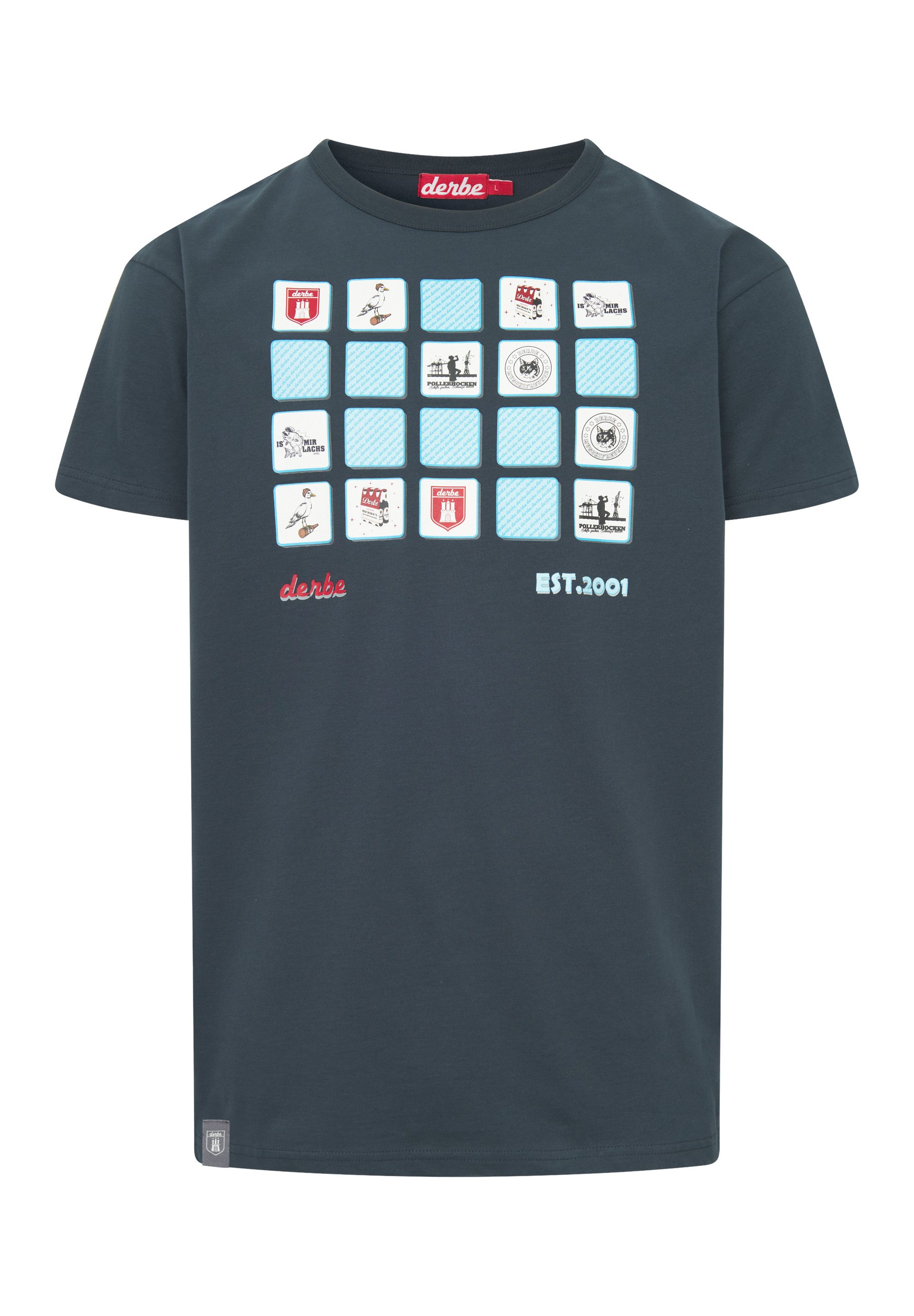 Print-Shirt Erinnerung - navy