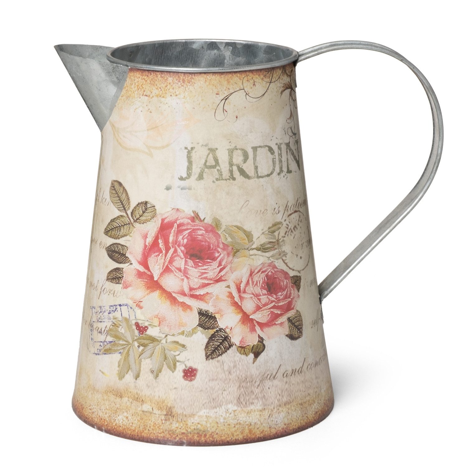 Moritz Gießkanne Jardin Rosen Garten (Dekoration), Dekoration Deko Blumentopf Umtopf Trockenblume Topf Übertopf Kanne. € 14,59