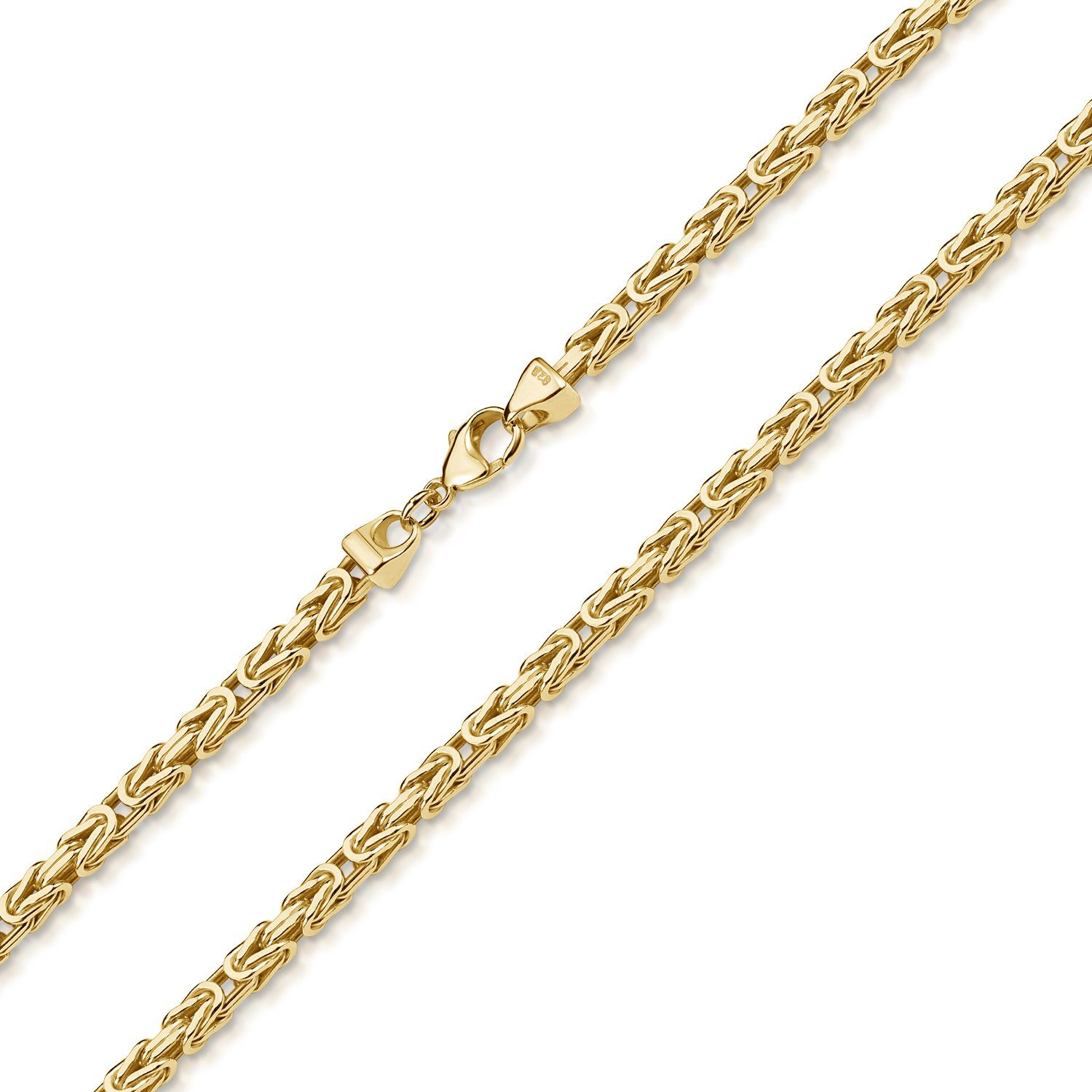 Materia Goldkette Herren breit 5mm Königskette K52, Sterlingsilber, vergoldet