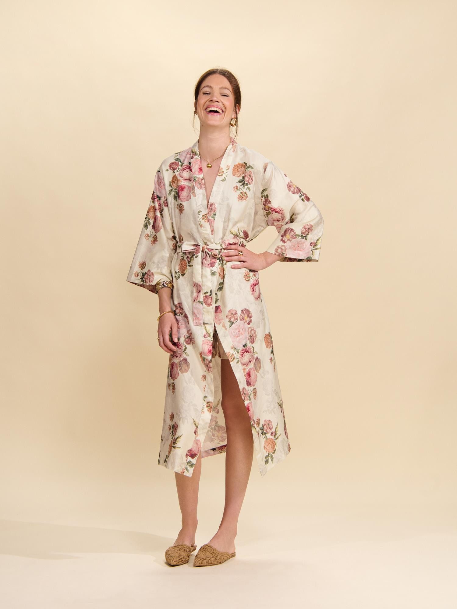 Essenza Kimono Ilona Orianna, Ilona Orianna, Baumwolle, Kimono-Kragen, Gürtel, Ilona Orianna