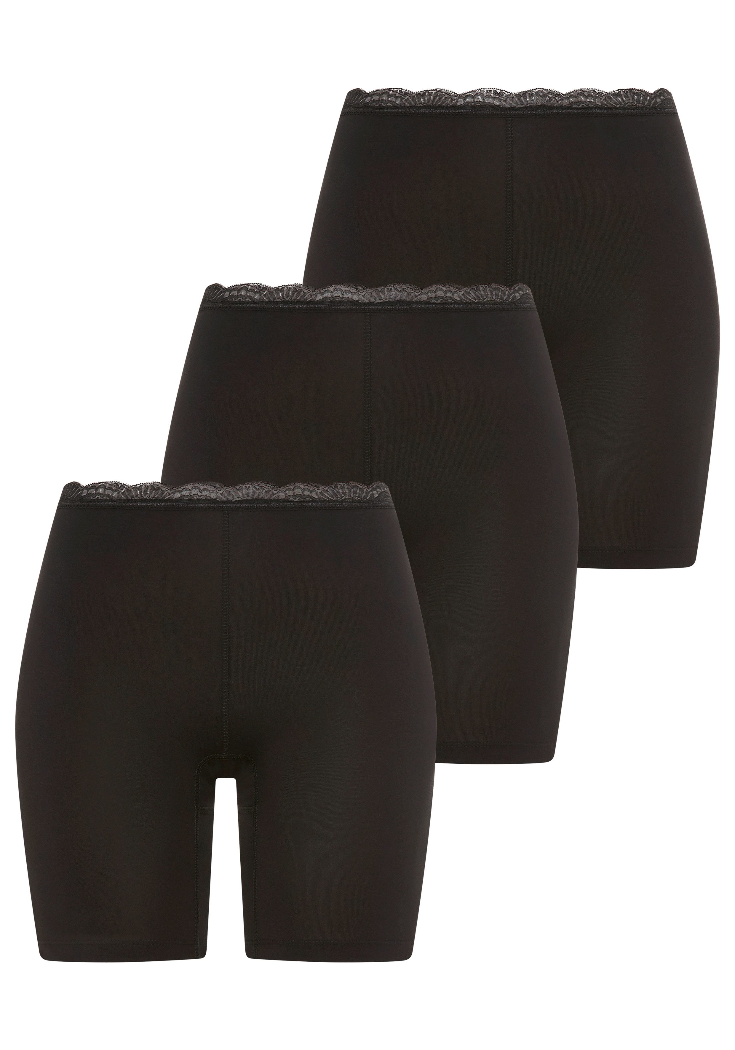 YSABEL MORA Lange Unterhose BASIC COLLECTION COTTON WITH LACE (3er Pack) angenehme Weichheit und Passform gegen Reibung