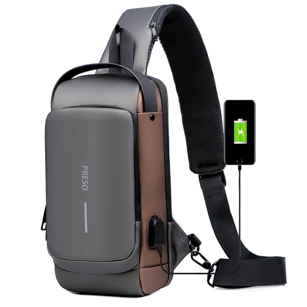 PRESO BAG Umhängetasche Herren Umhängetasche, Herren Brusttasche, EASTPAK Umhängetasche, Inklusive USB-Anschluss, Herrengeschenk, Geburtstagsgeschenk